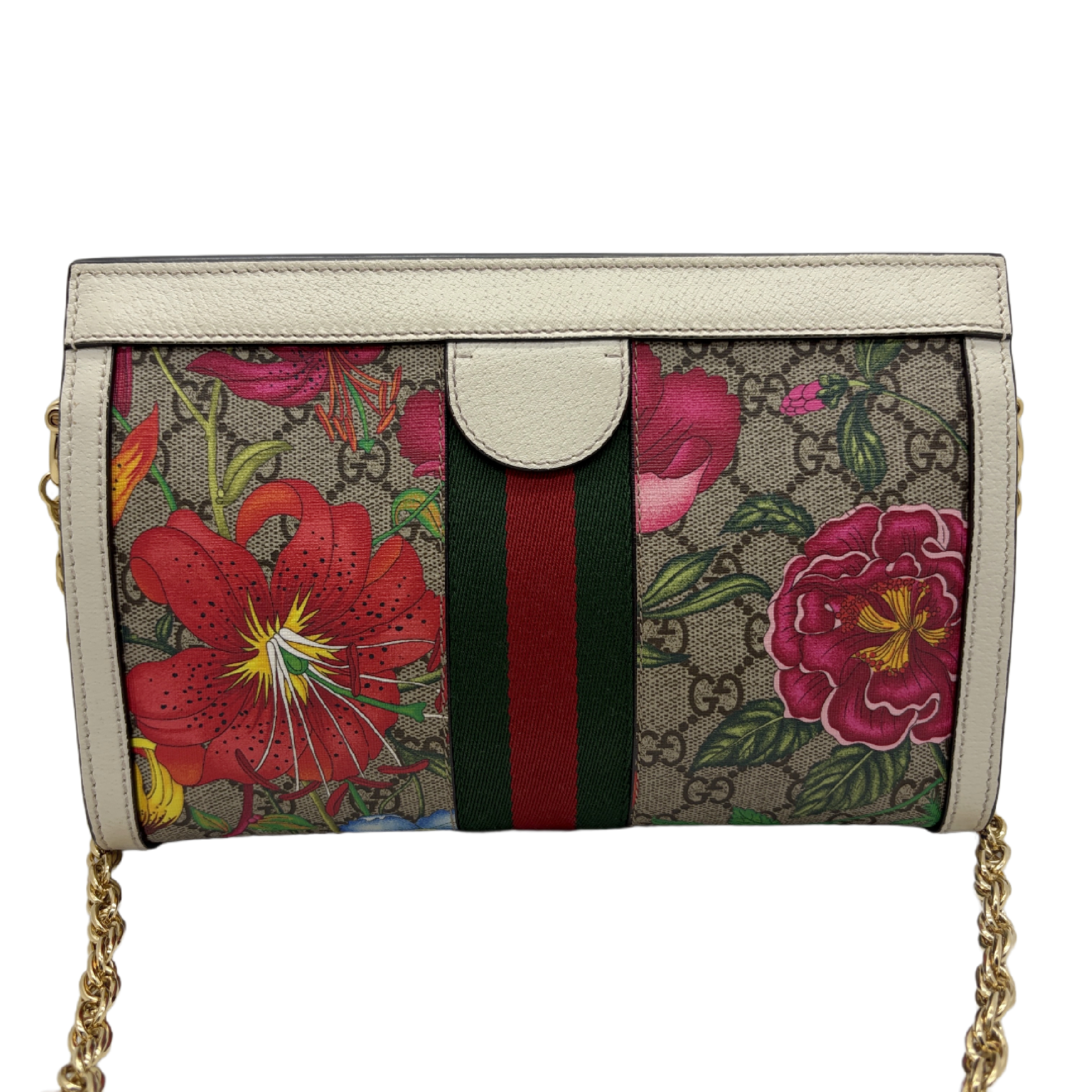 Ophidia GG Supreme Flora Floral Web Line Shoulder Bag — view 2