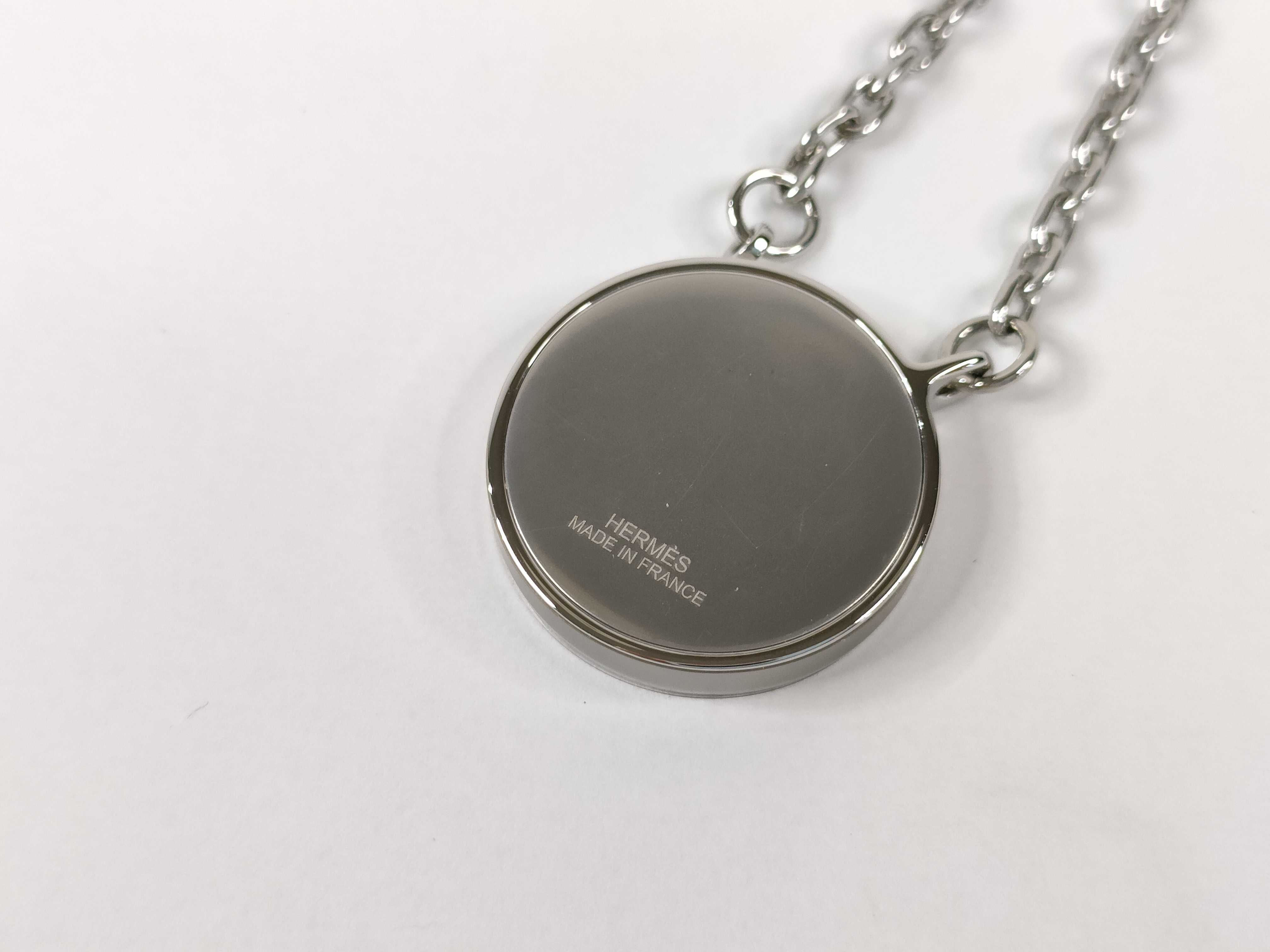 Labyrinth Necklace, Blue Tone Petite x Matte Silver Hardware, Hermes, Unused Necklace — view 3