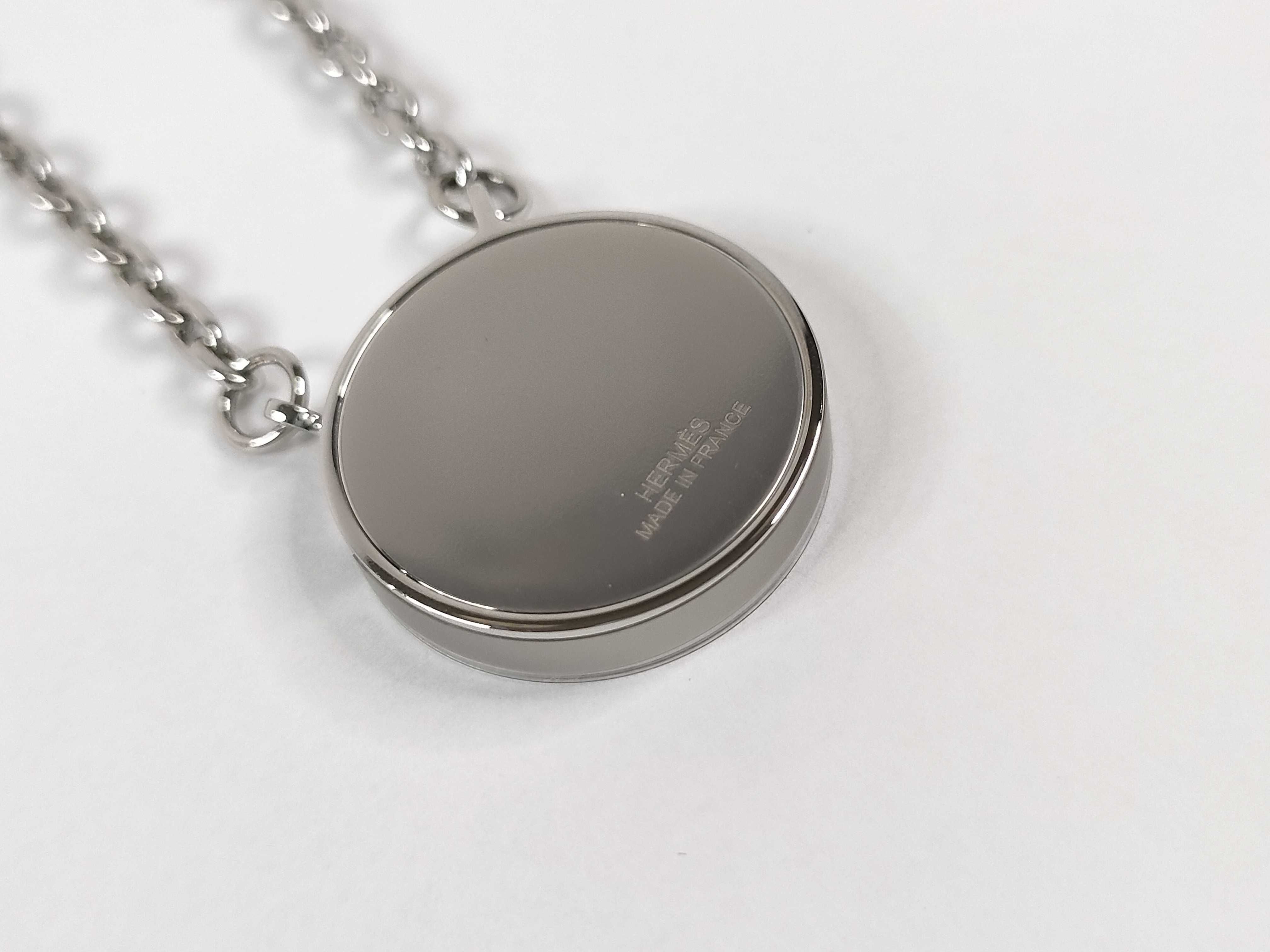 Labyrinth Necklace, Blue Tone Petite x Matte Silver Hardware, Hermes, Unused Necklace — view 6