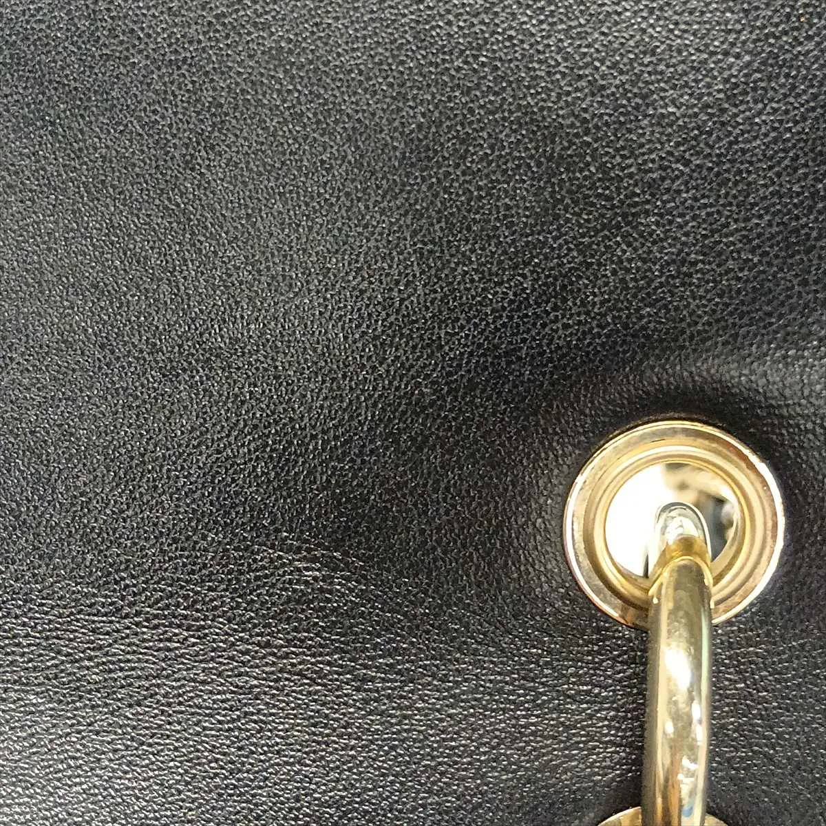 Matelassé Leather Single Flap Double Chain Bag, Black with Gold Hardware, 30781148 (Serial Number in the 30s) — view 11