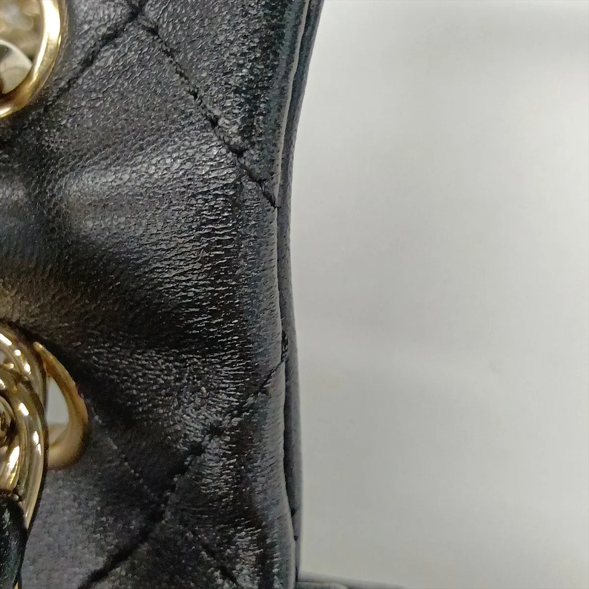 Matelassé Leather Single Flap Double Chain Bag, Black with Gold Hardware, 30781148 (Serial Number in the 30s) — view 12