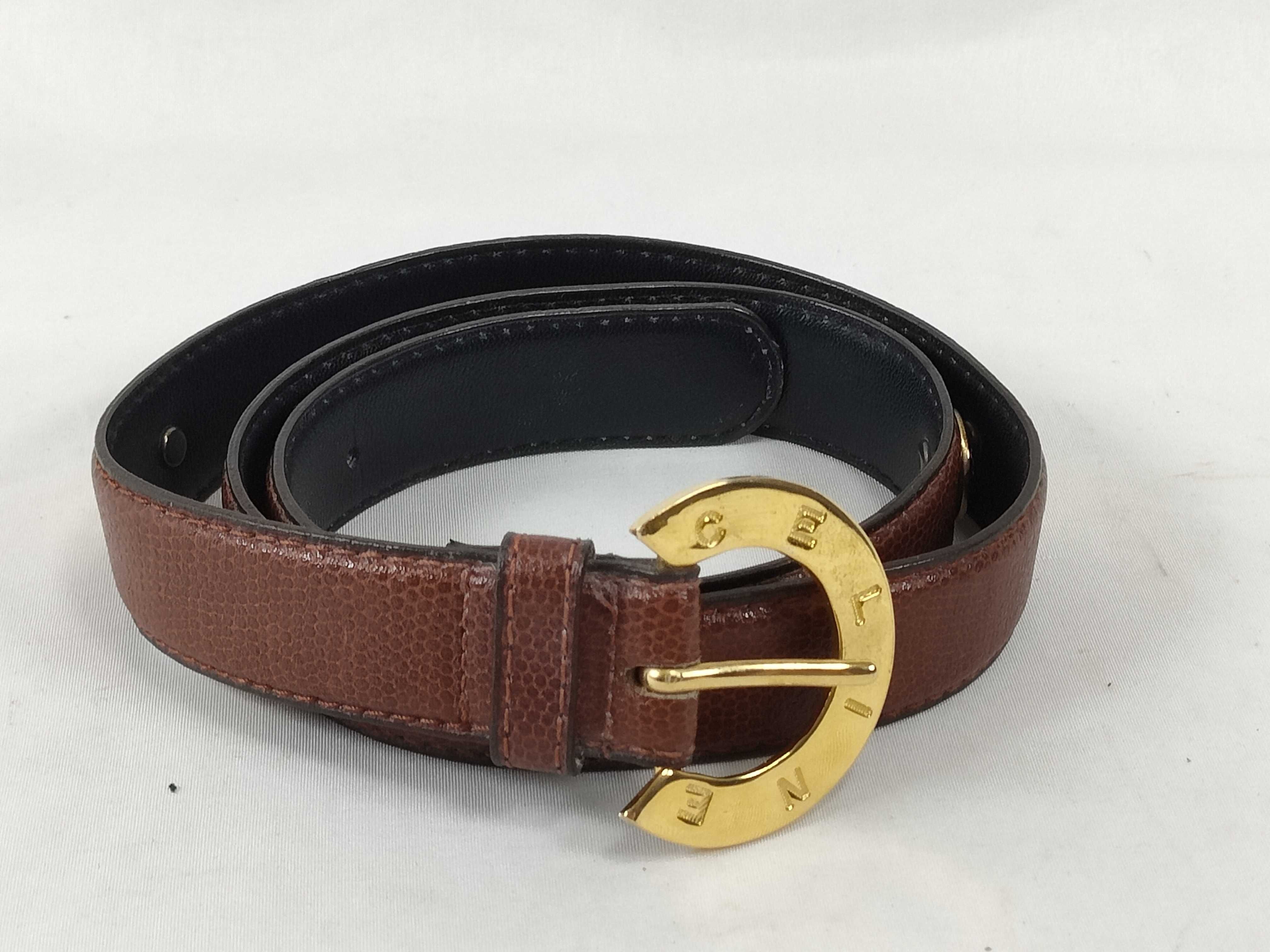 Belt, Circle Logo, Brown, Gold, Other Accessories