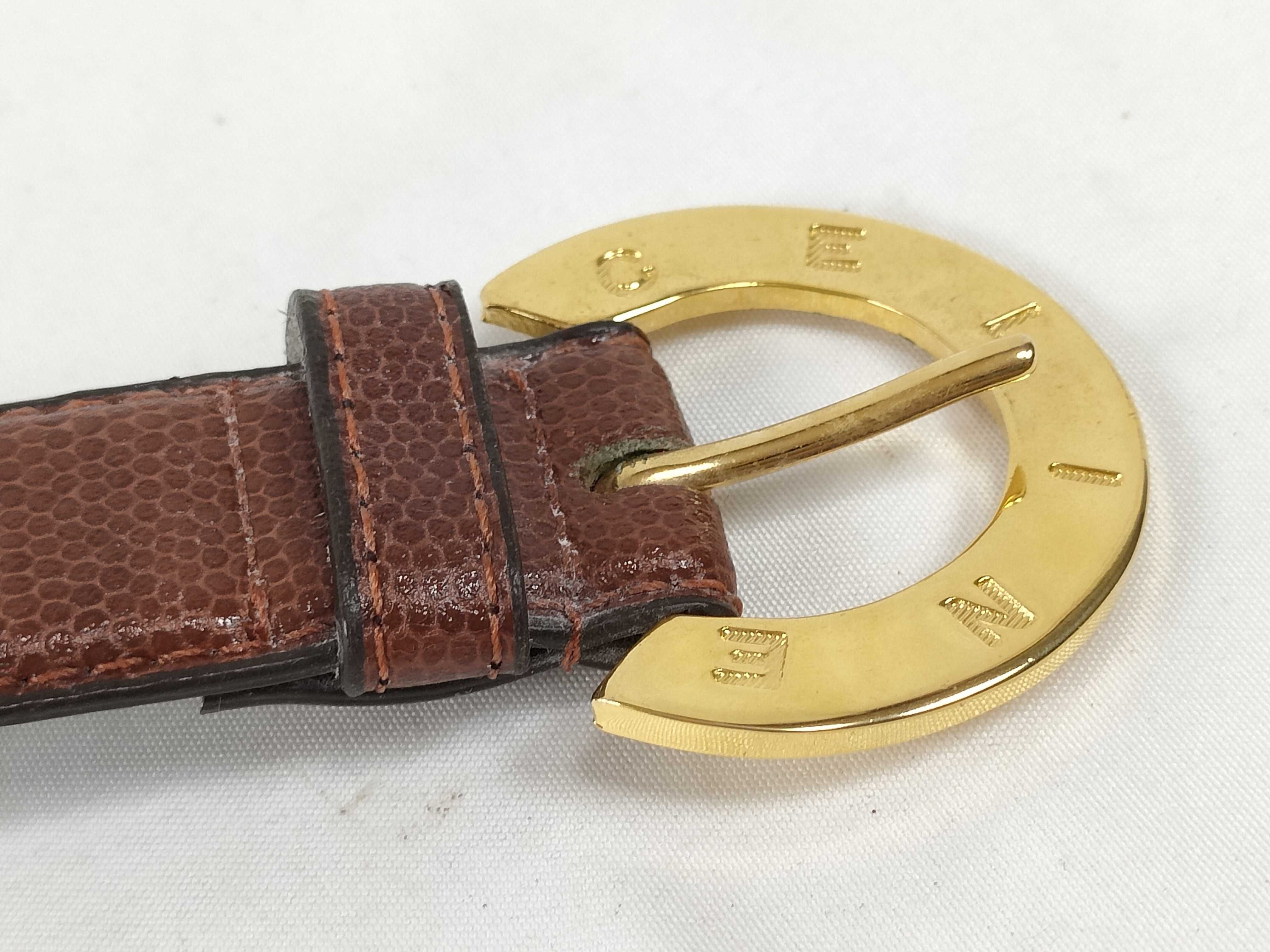 Belt, Circle Logo, Brown, Gold, Other Accessories — view 3