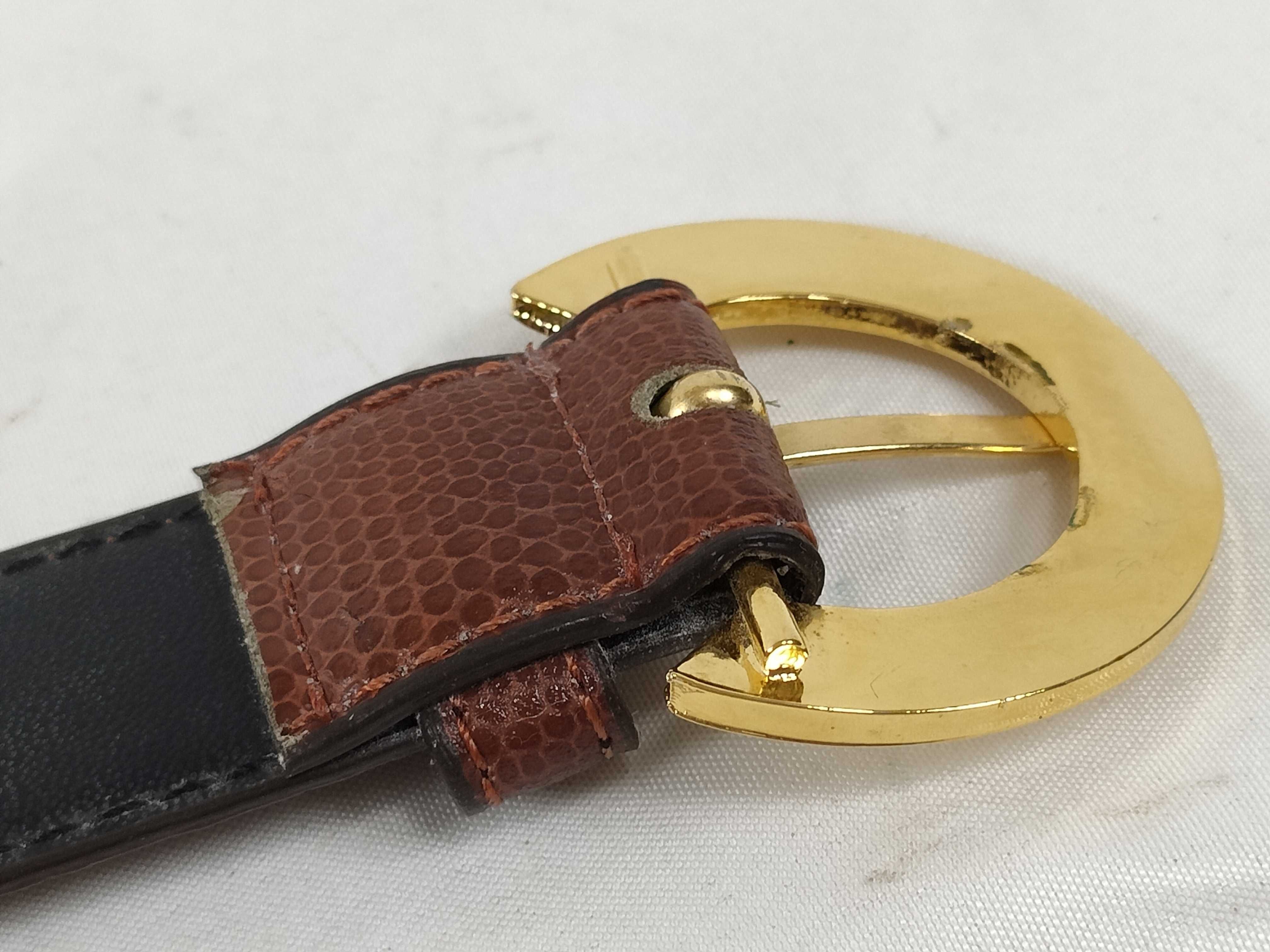 Belt, Circle Logo, Brown, Gold, Other Accessories — view 4