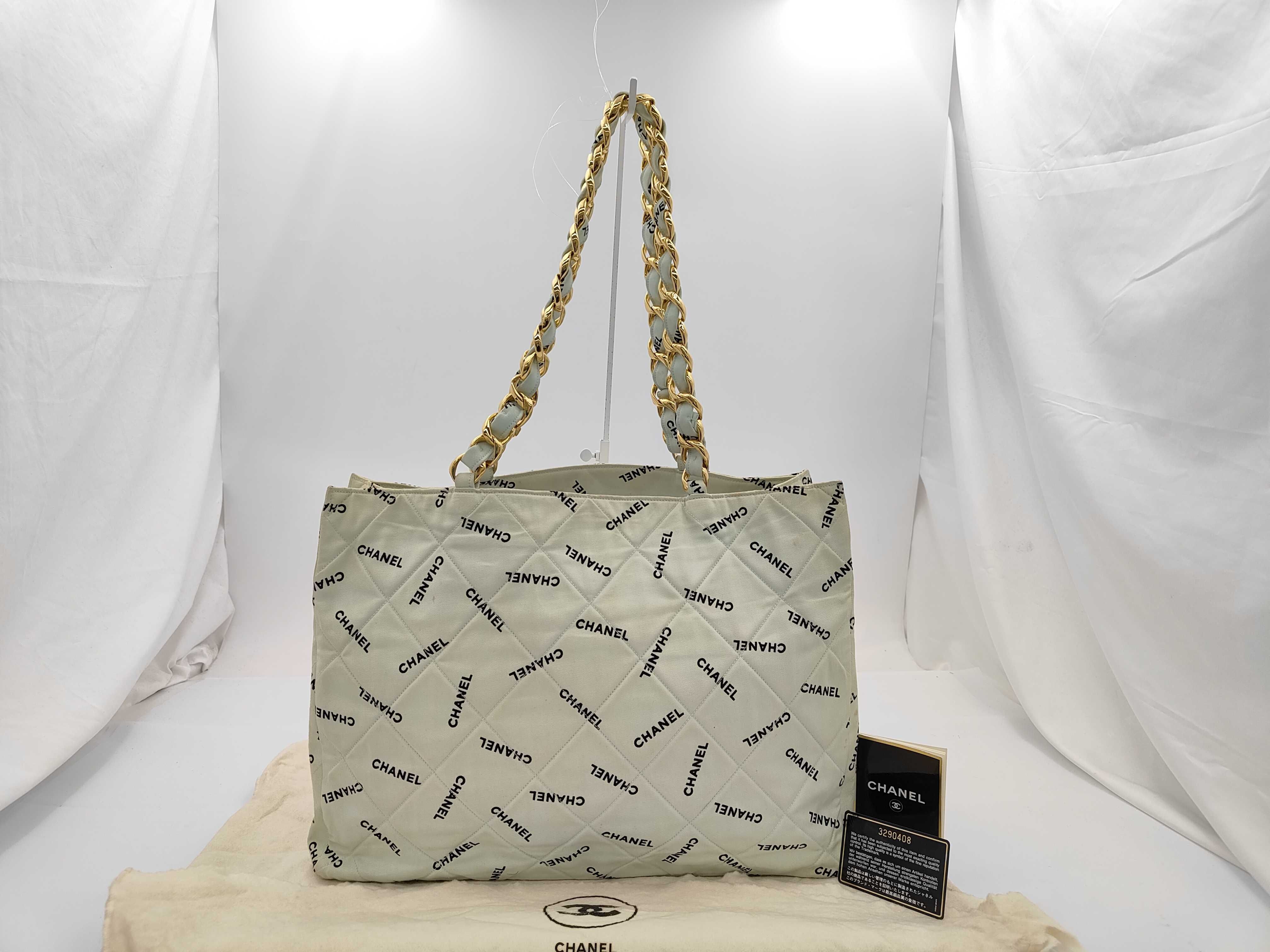 all-over logo canvas tote bag
