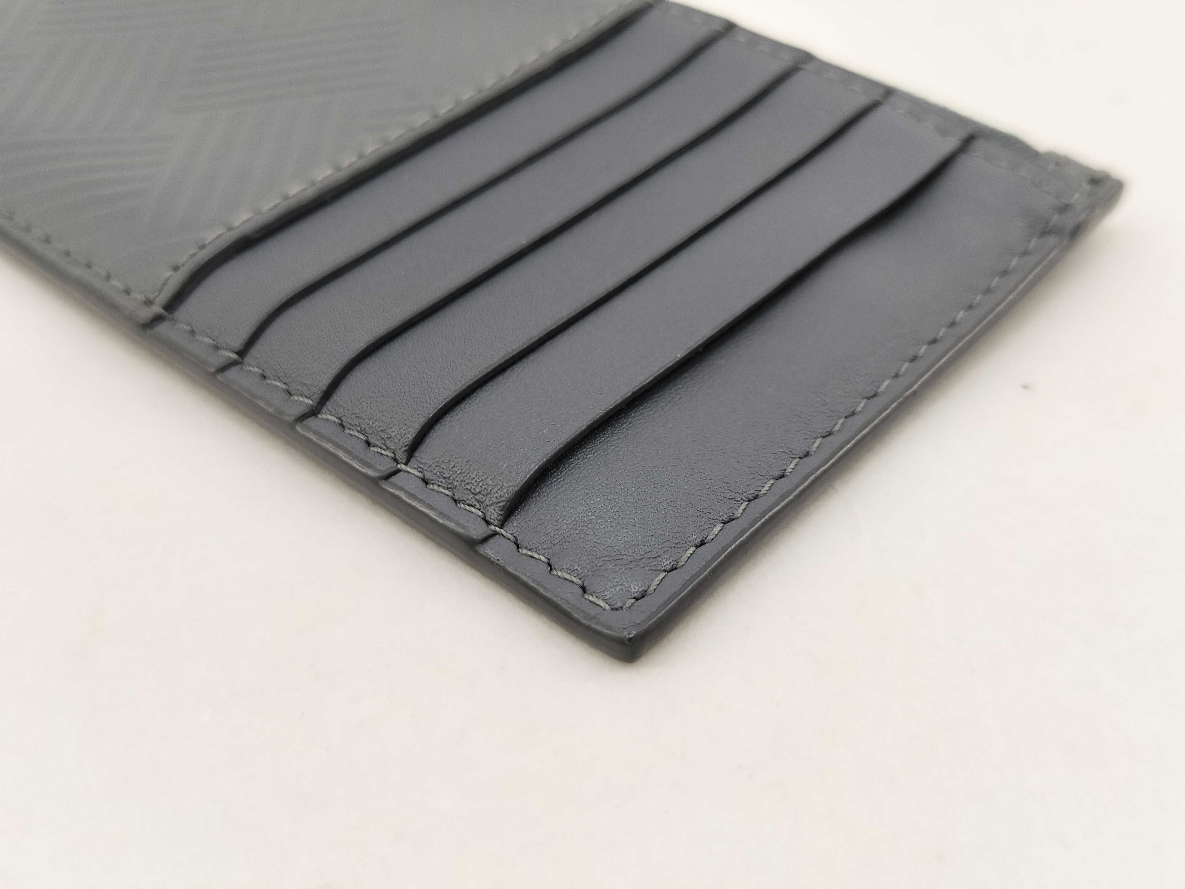 Debossed Intrecciato Fragment Case, Leather, Gray, Size 29, Card Case — view 4