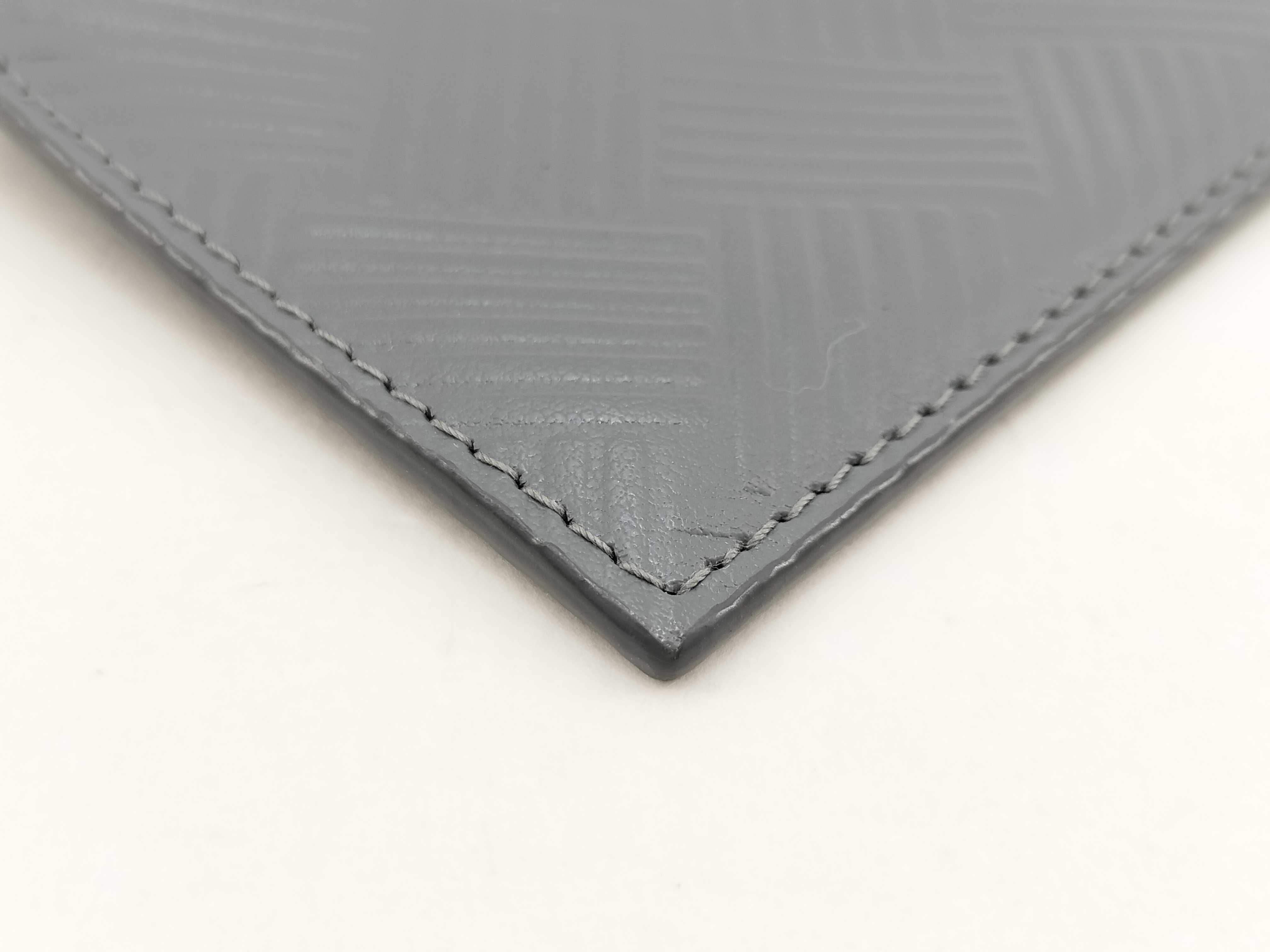 Debossed Intrecciato Fragment Case, Leather, Gray, Size 29, Card Case — view 6