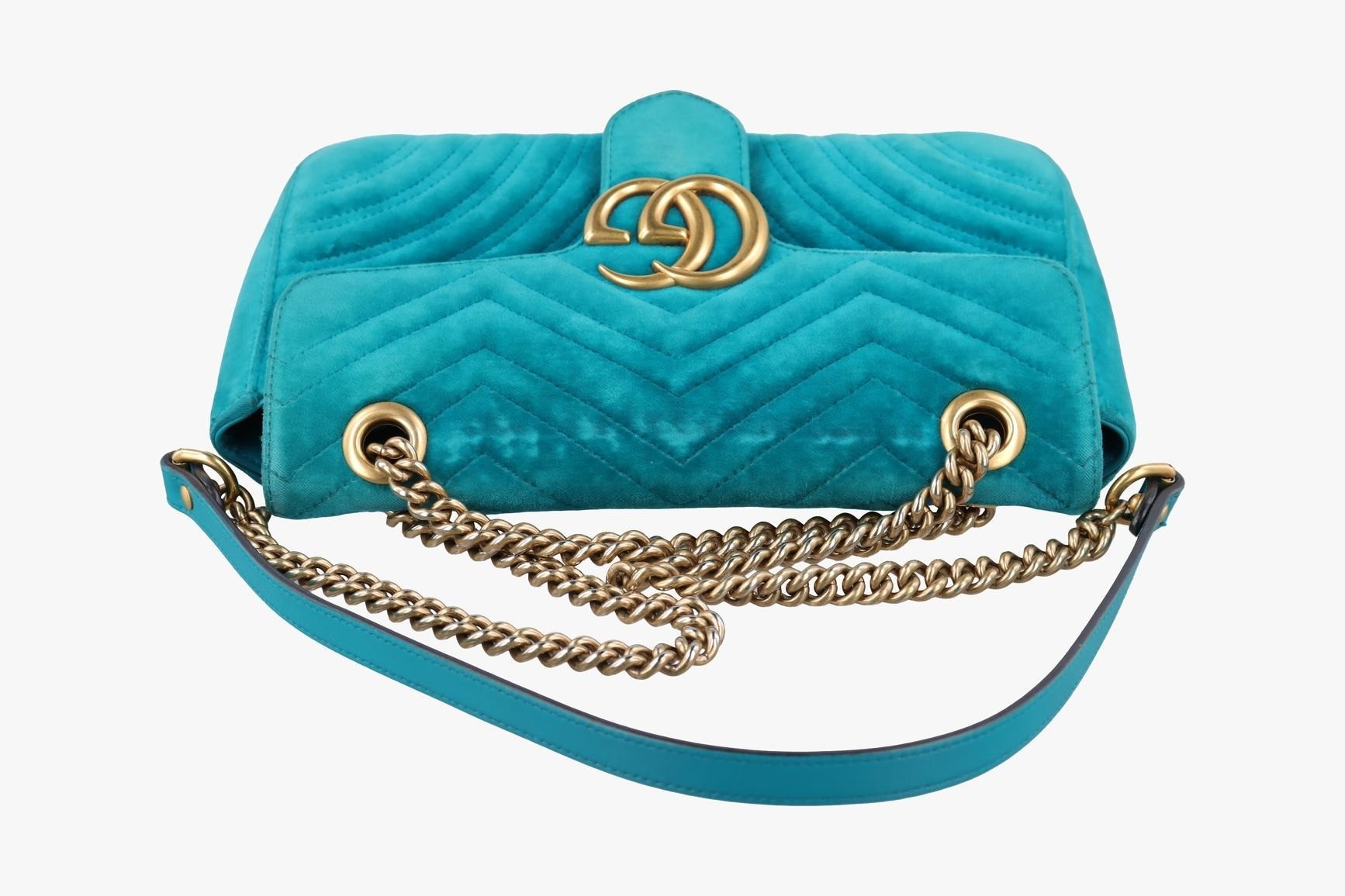 GG Marmont Velour Blue — view 5