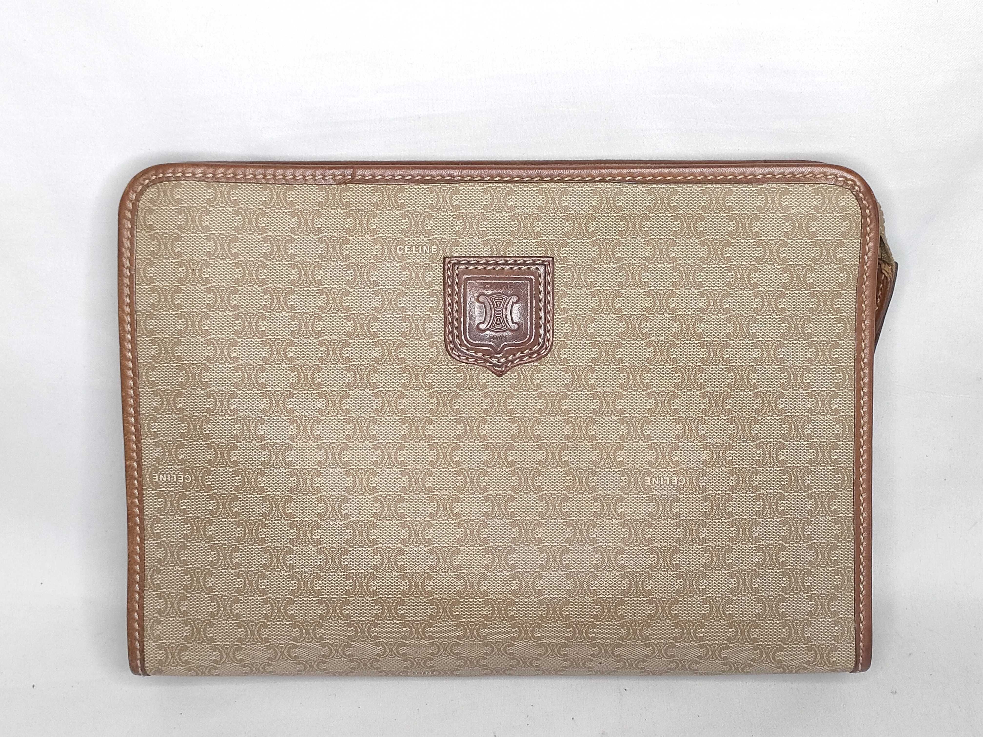 Macadam Clutch Bag, PVC Leather, Brown Clutch Bag