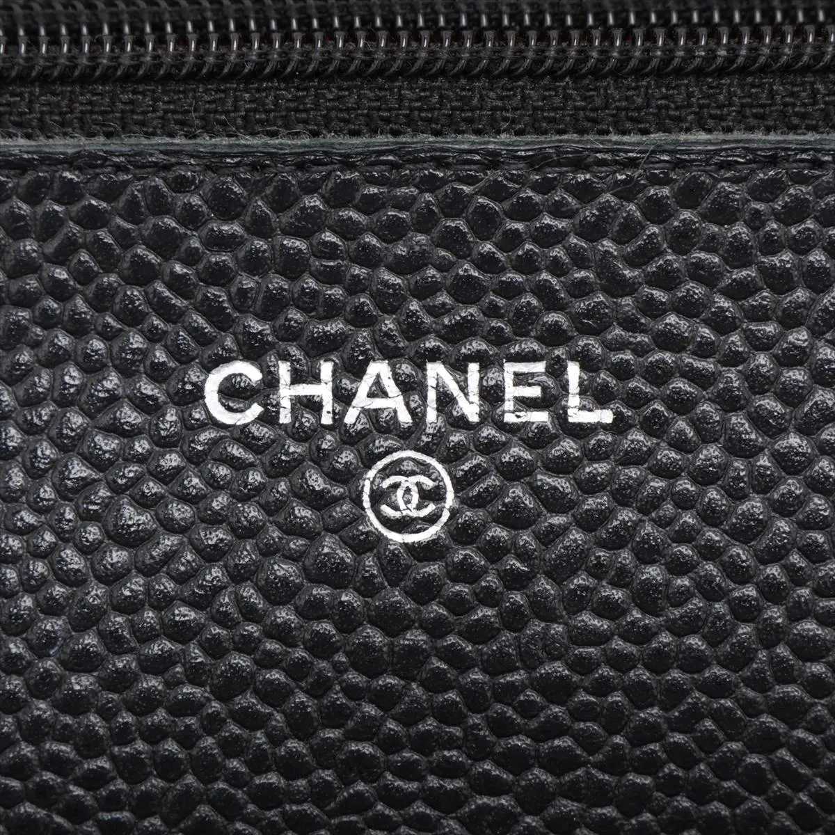 Matelassé Caviar Skin Chain Wallet, Black with Silver Hardware, 25019460 (Serial Number 25) — view 11