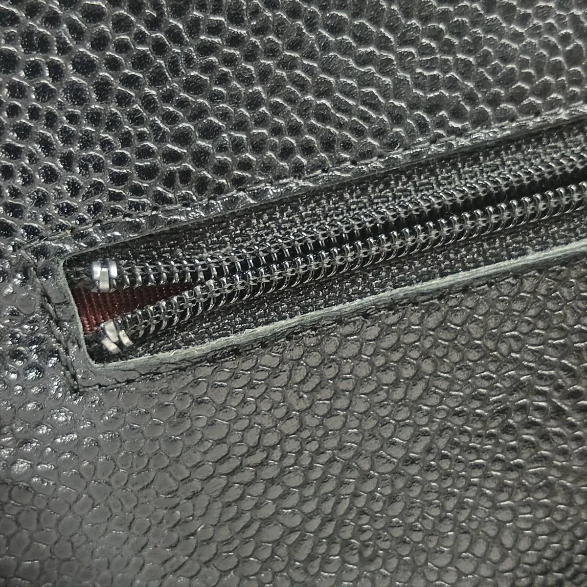 Matelassé Caviar Skin Chain Wallet, Black with Silver Hardware, 25019460 (Serial Number 25) — view 15