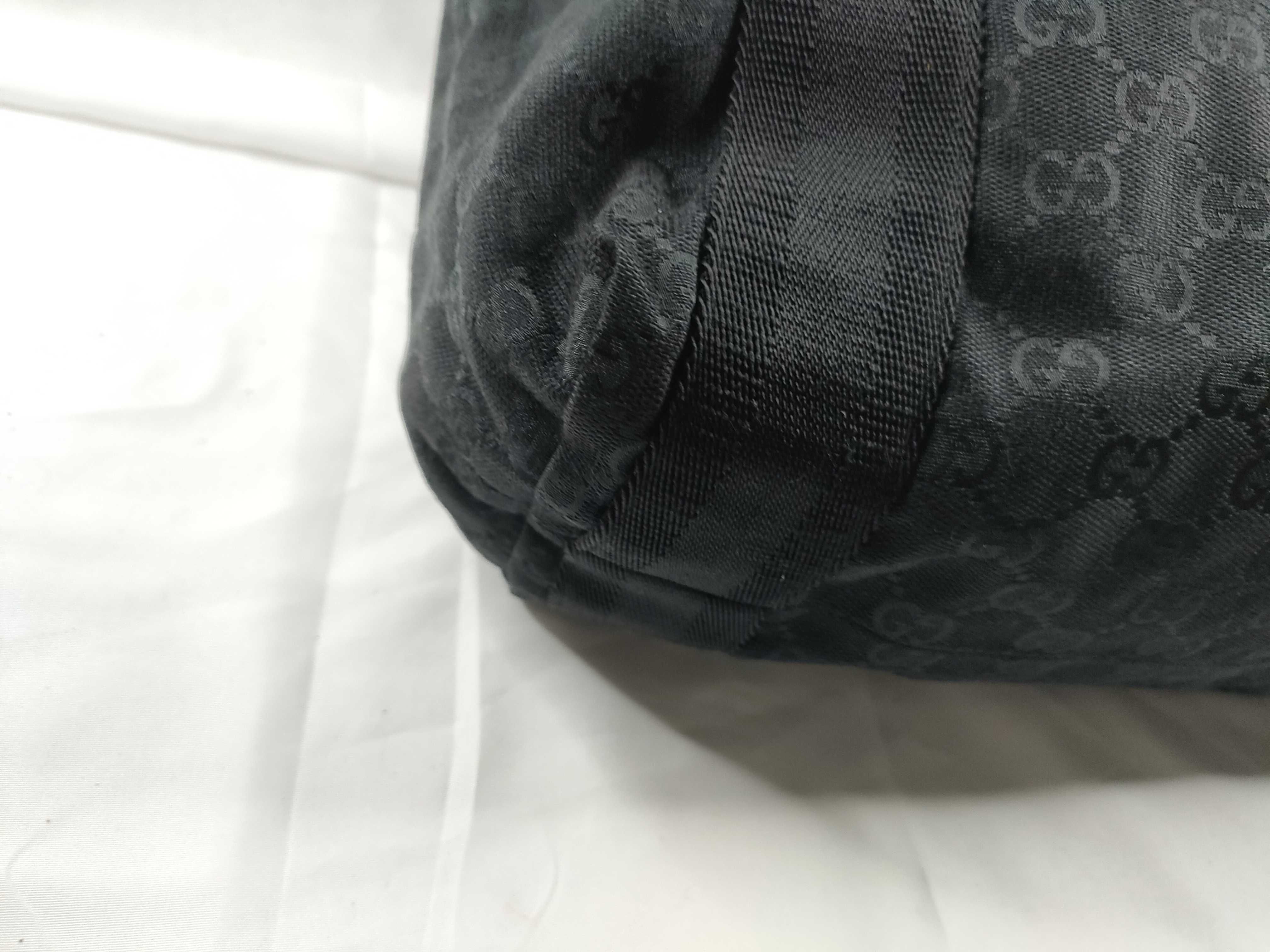 tote bag, canvas and leather, GG pattern, black. — view 3