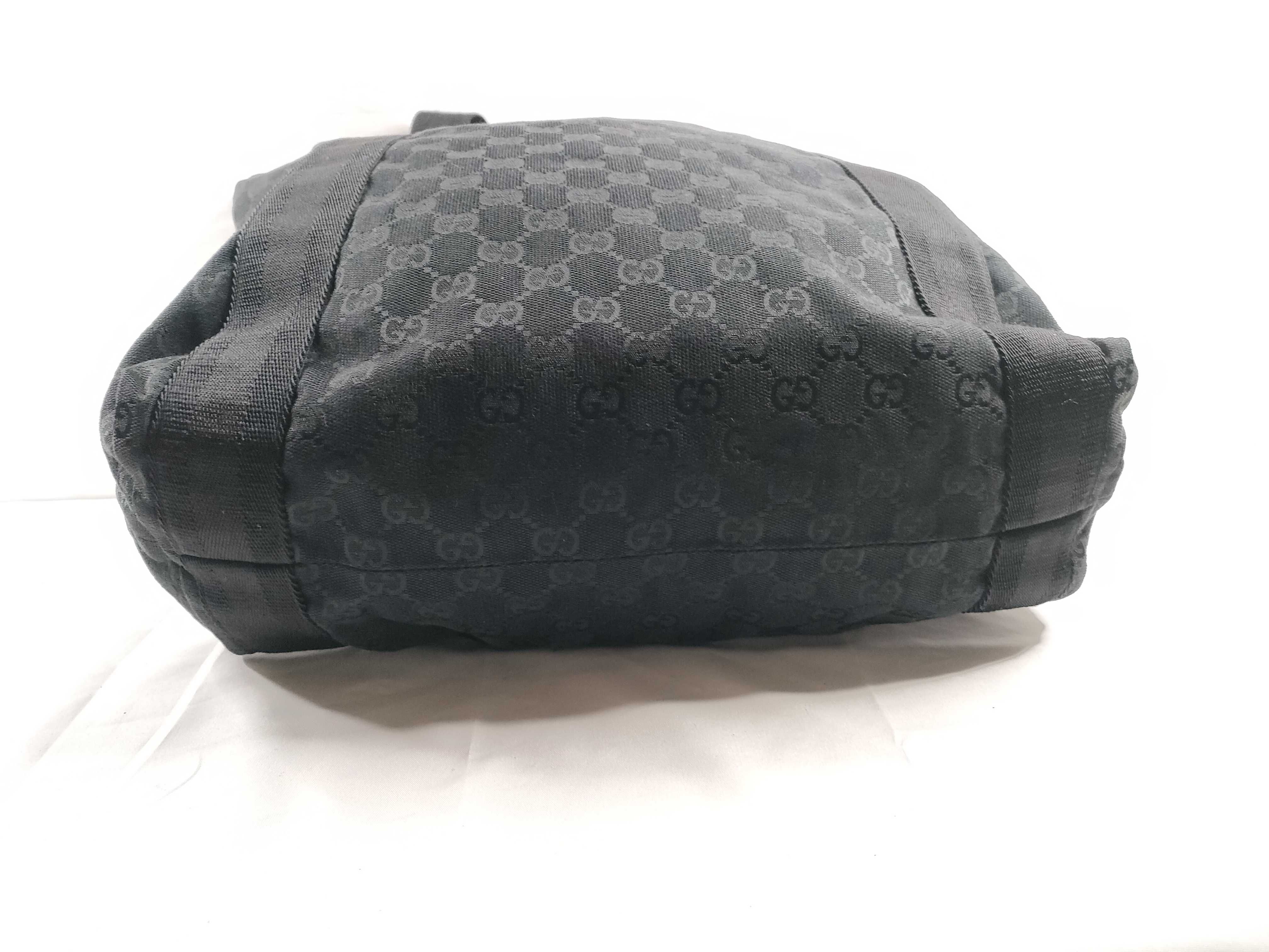 tote bag, canvas and leather, GG pattern, black. — view 4