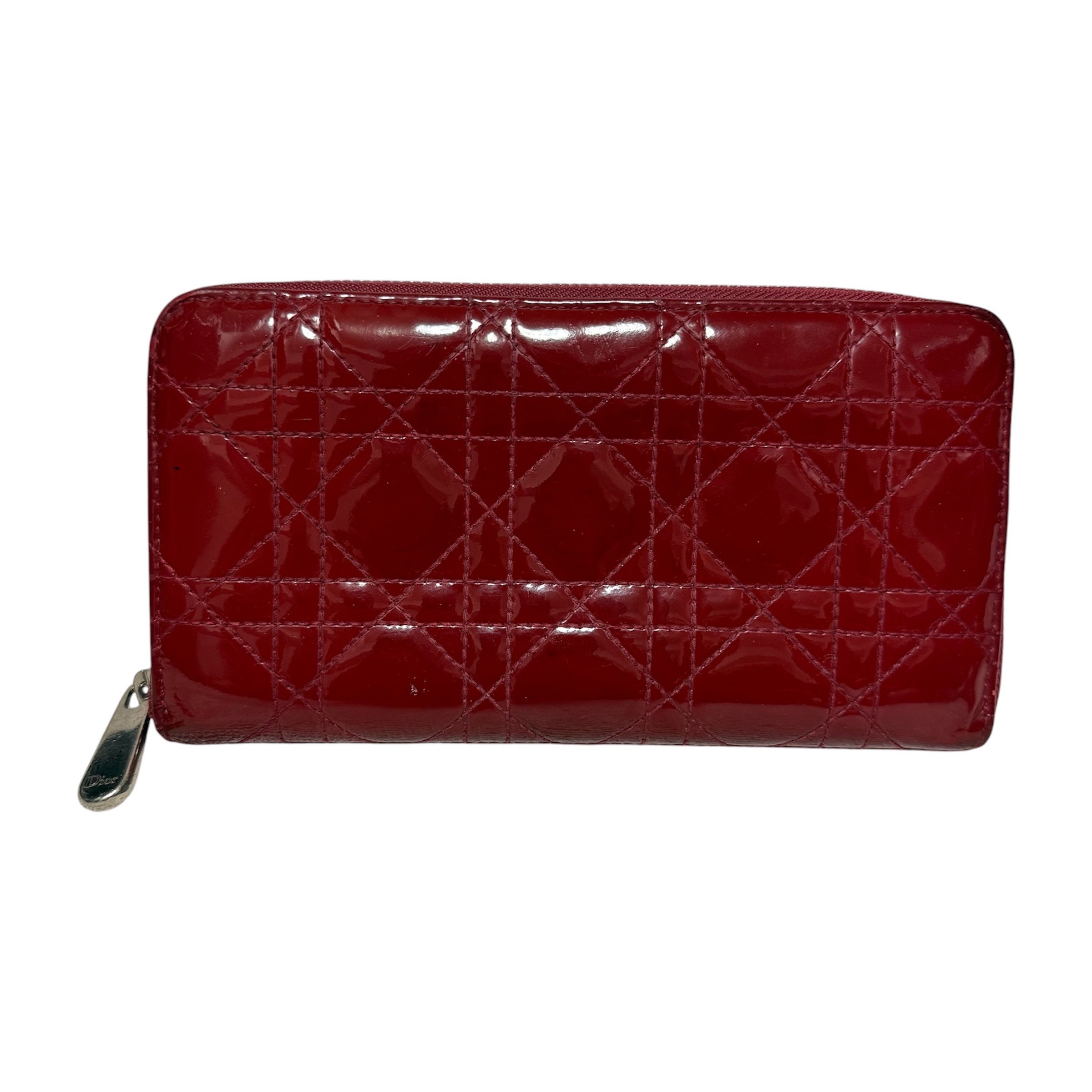 Lady Dior Cannage Long Wallet, Patent Leather — view 2