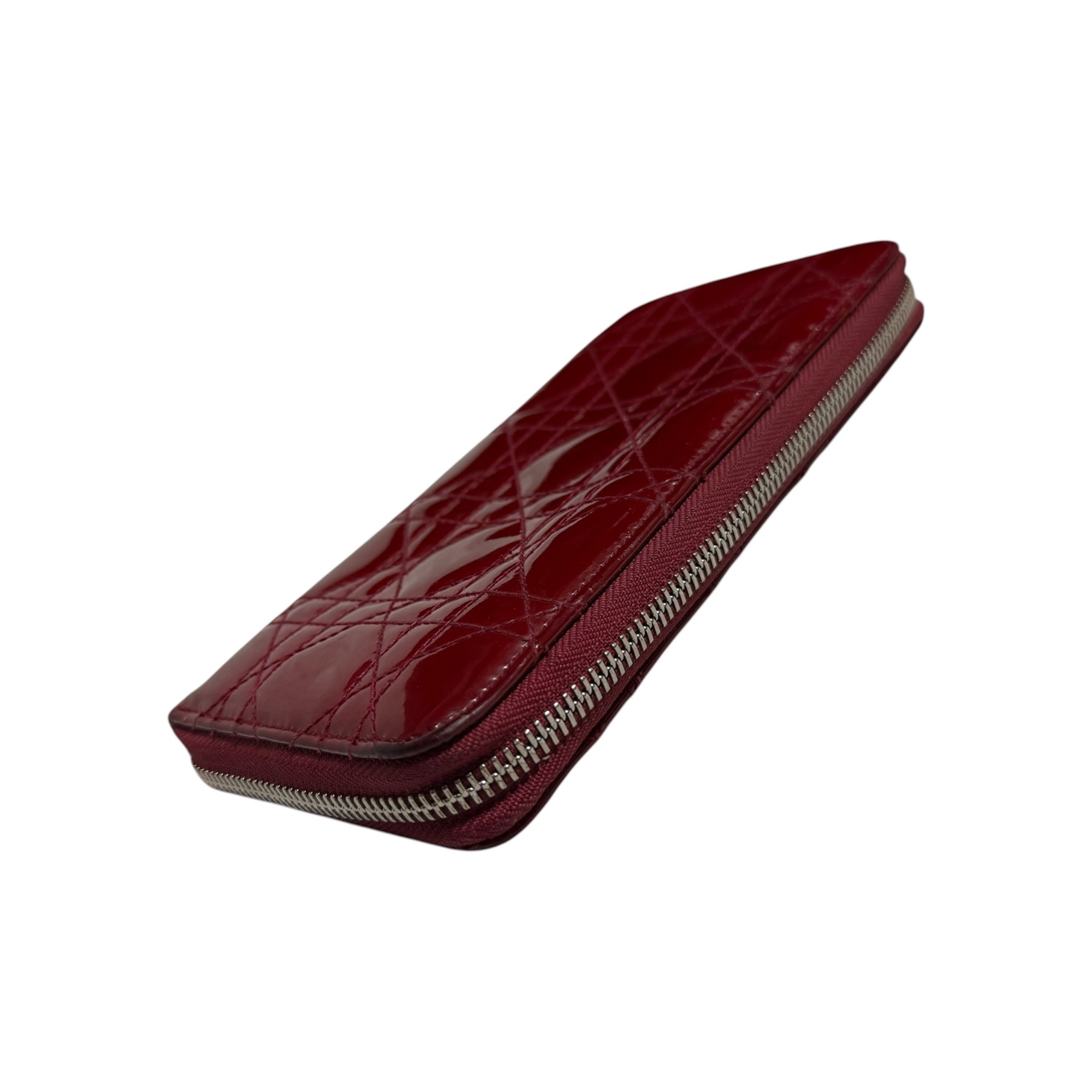 Lady Dior Cannage Long Wallet, Patent Leather — view 3