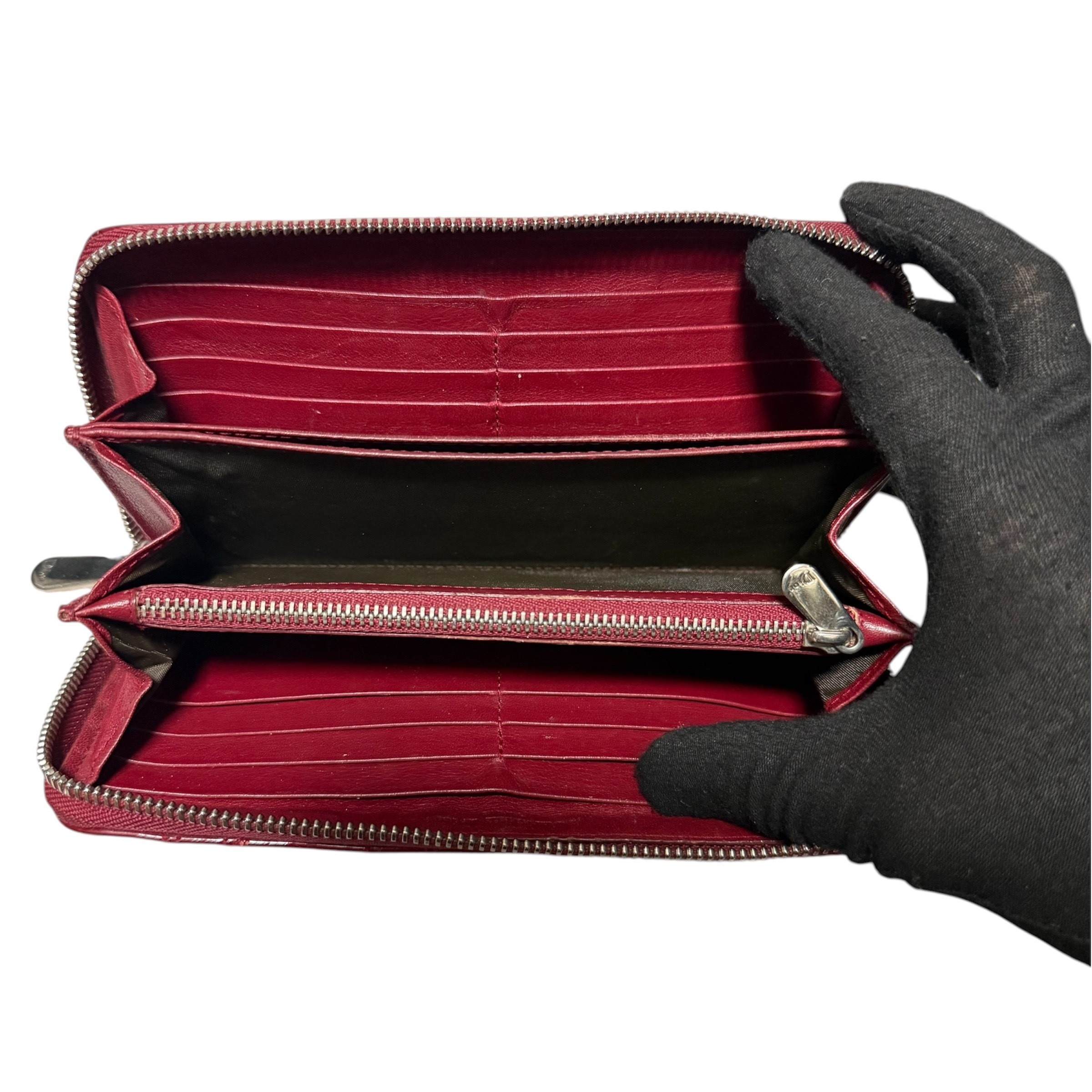 Lady Dior Cannage Long Wallet, Patent Leather — view 4