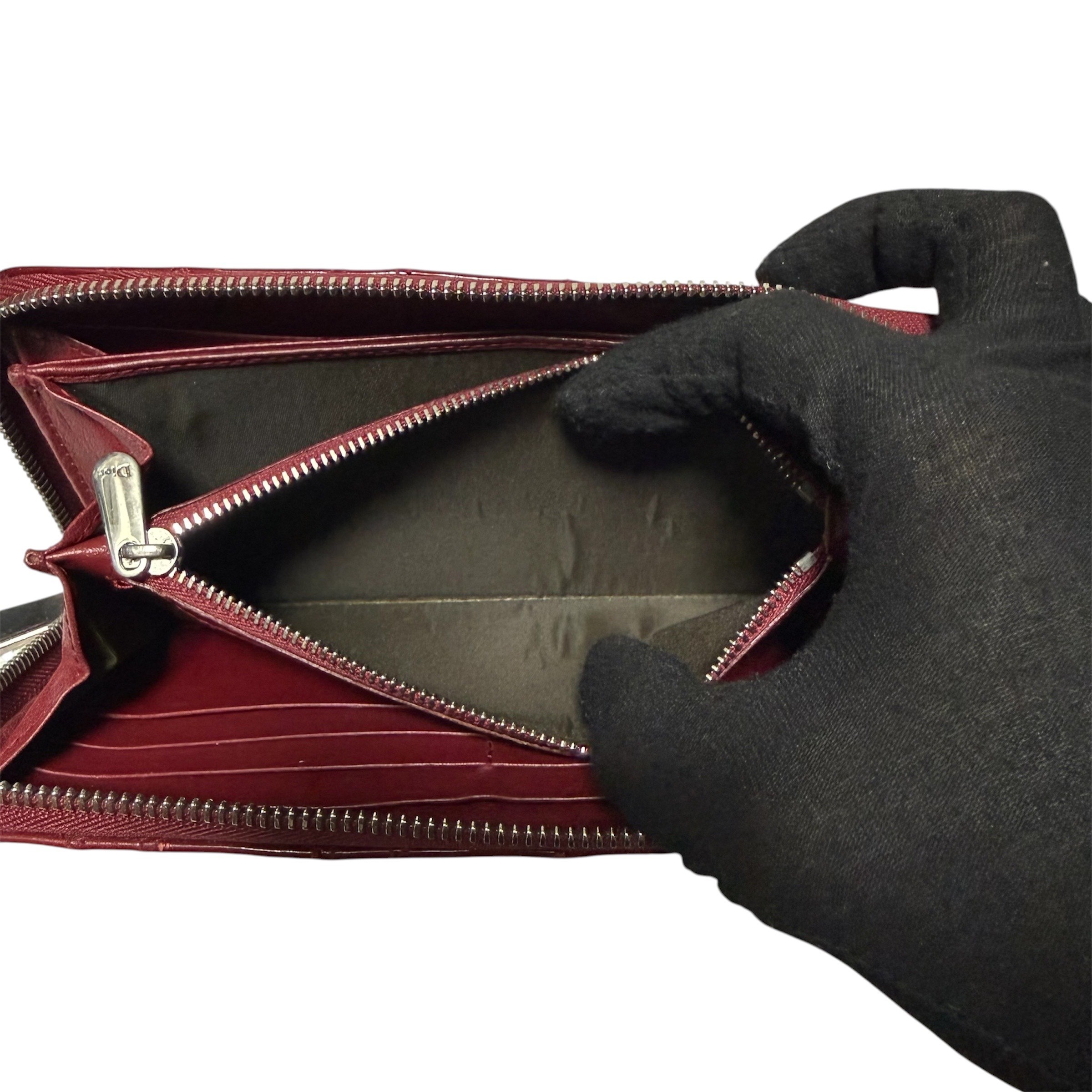 Lady Dior Cannage Long Wallet, Patent Leather — view 5