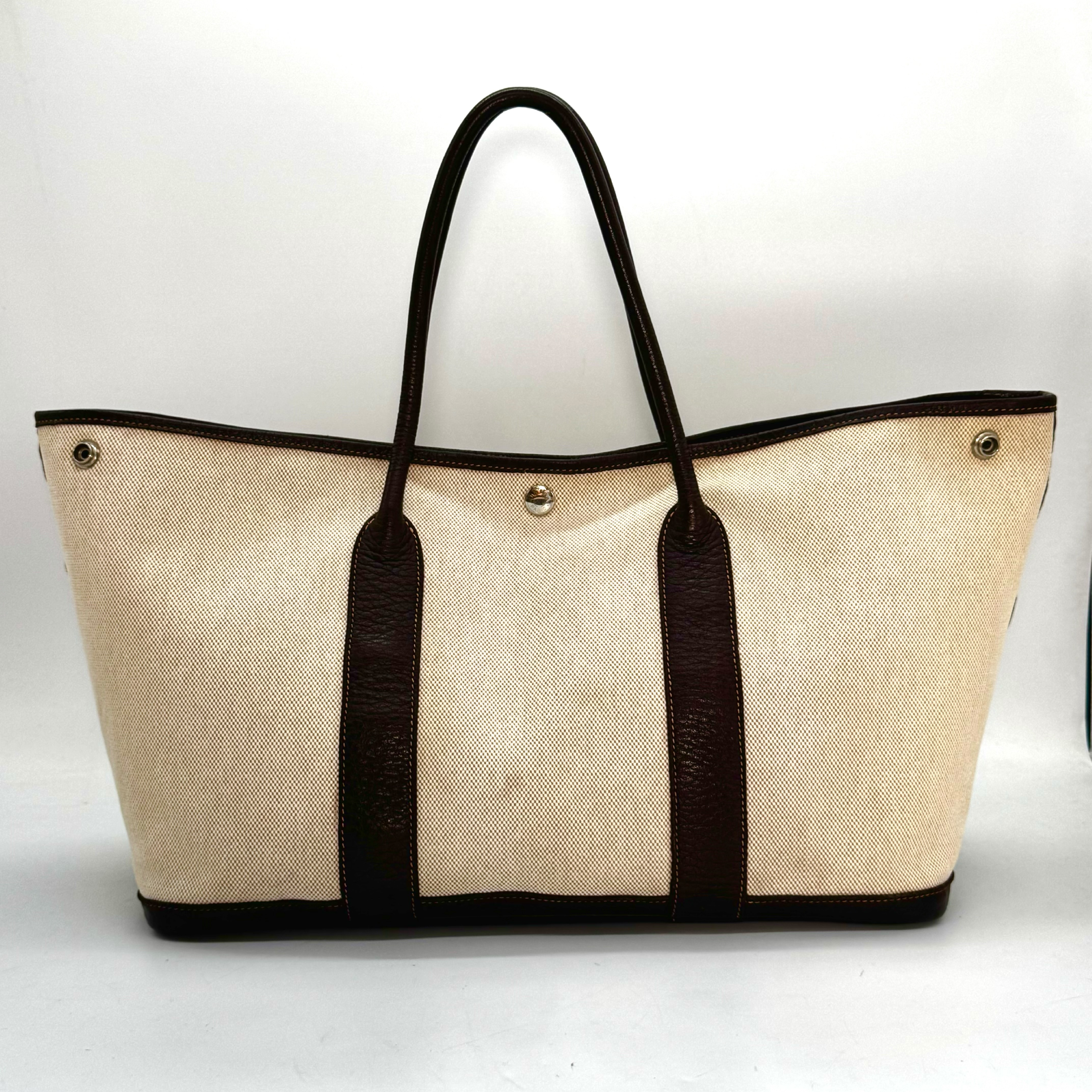 Garden Party Toile H Marron Brown PM Tote Bag — view 2