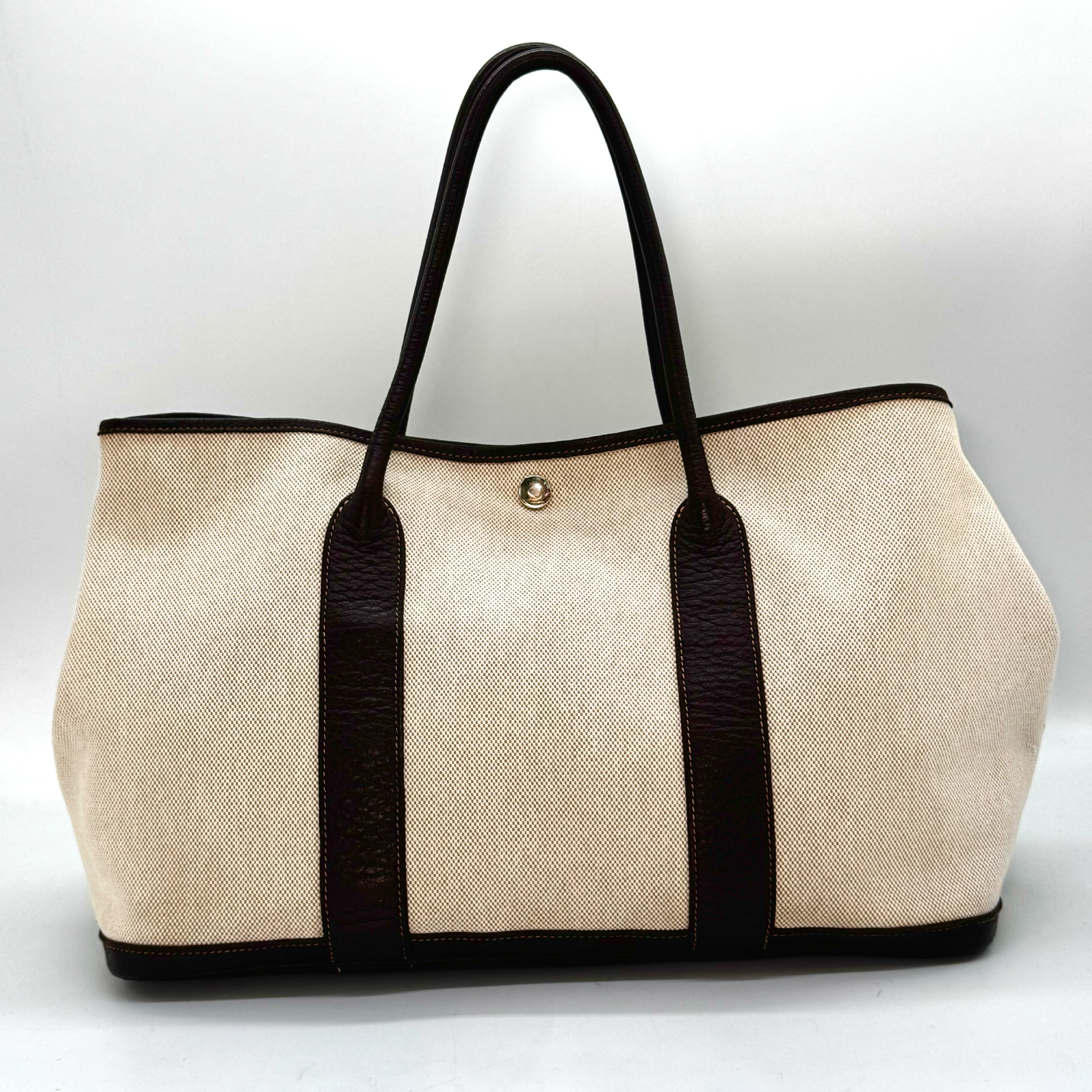 Garden Party Toile H Marron Brown PM Tote Bag — view 3