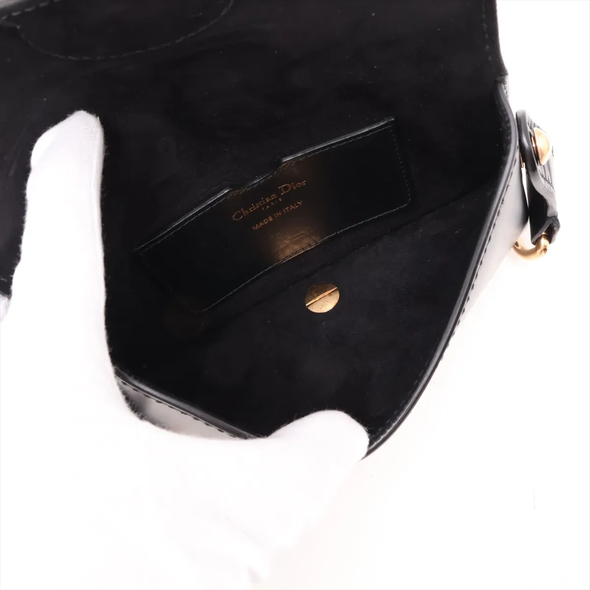 D-BEE Leather Shoulder Bag, Black — view 6