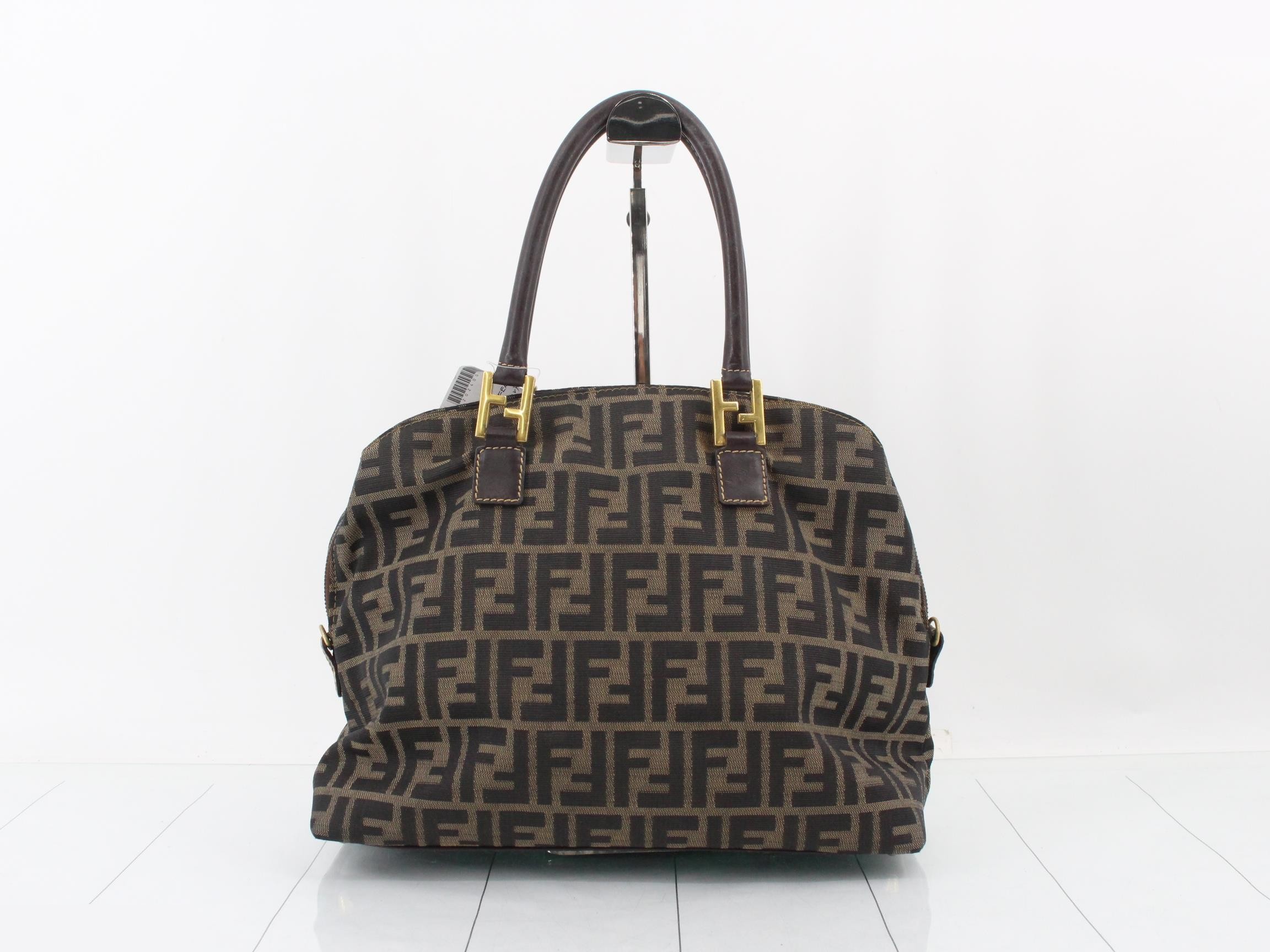 Zucca handbag, canvas/leather, brown — view 2