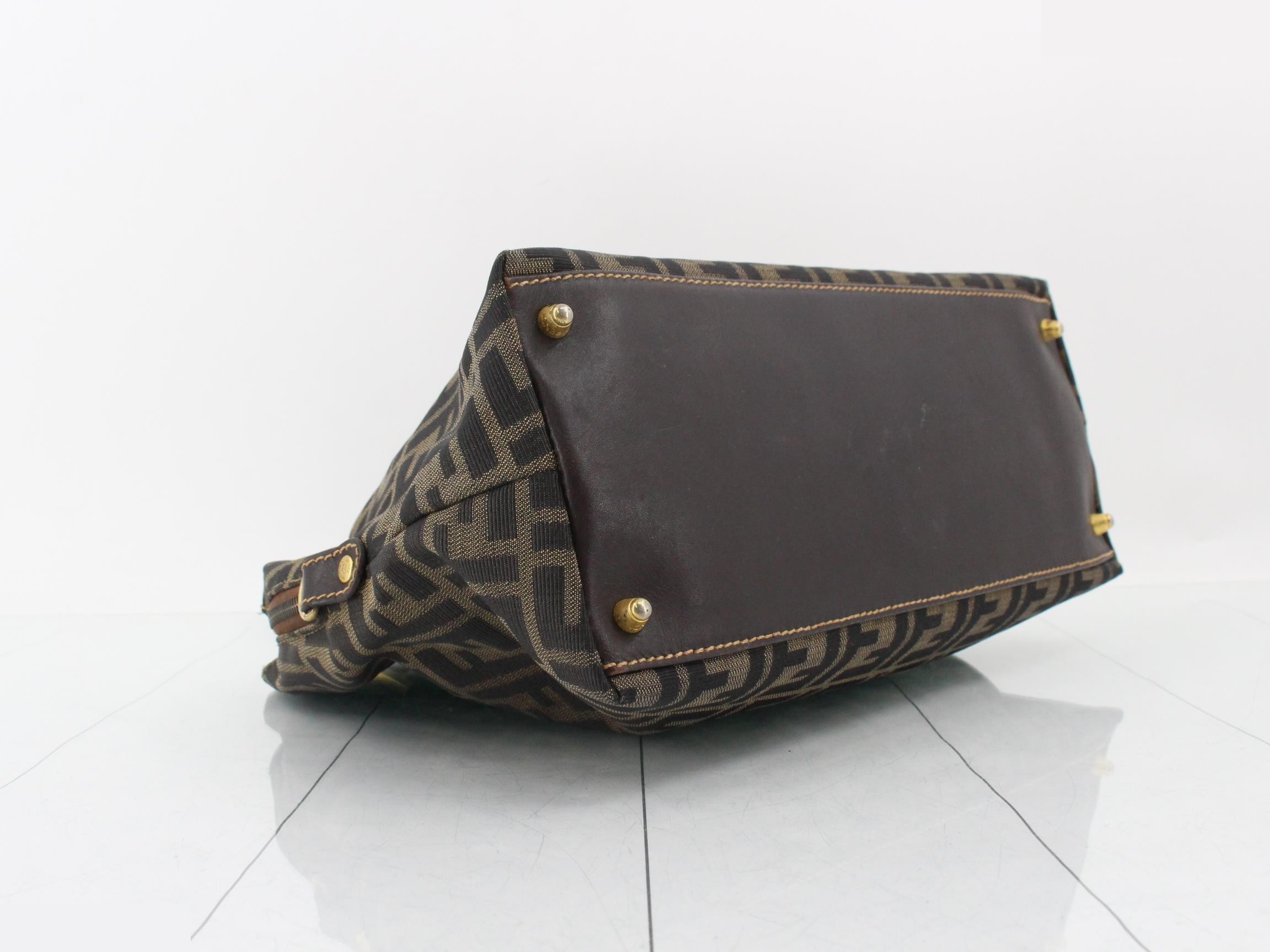 Zucca handbag, canvas/leather, brown — view 5