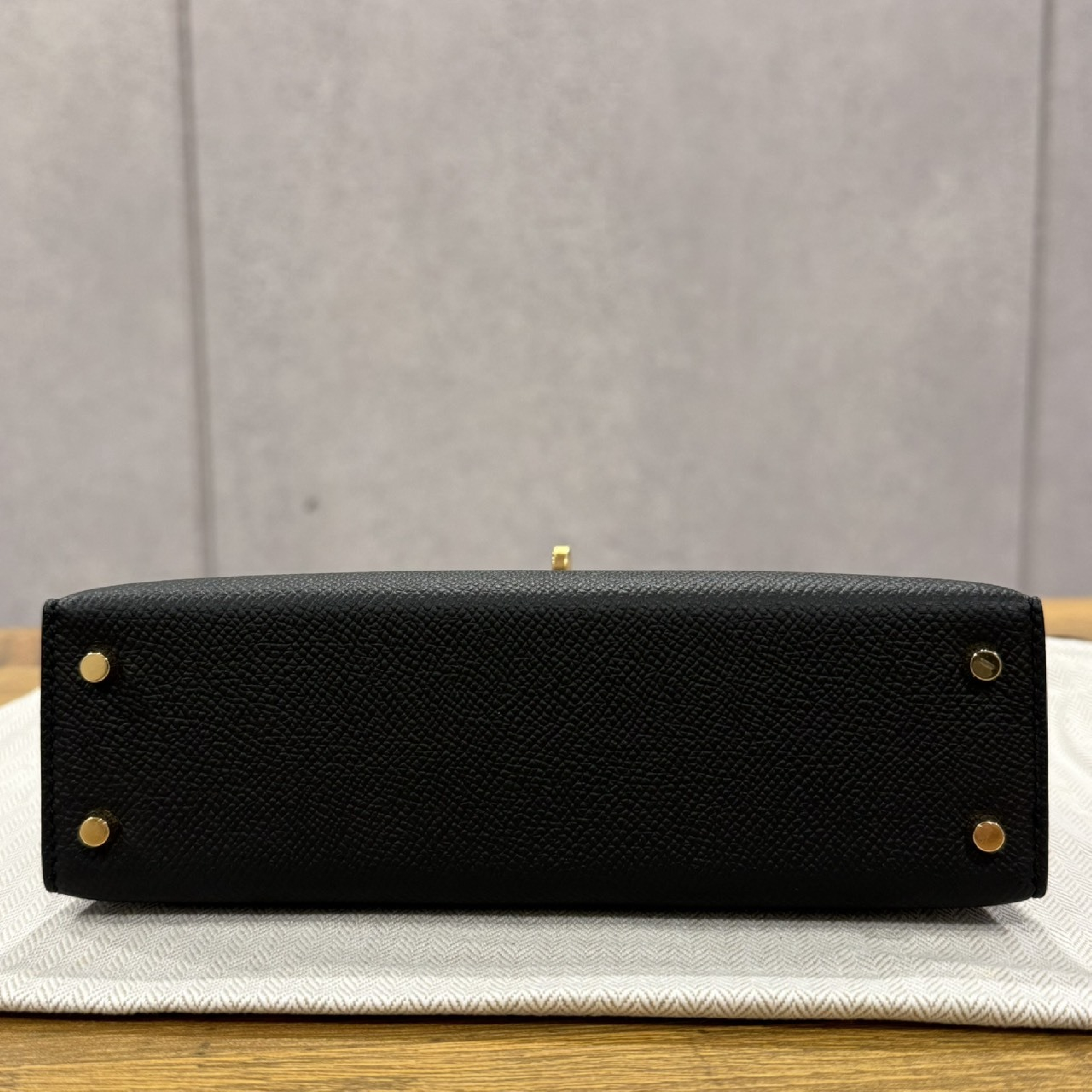 Mini Kelly Sellier Black Epsom GHW K stamp handbag — view 5