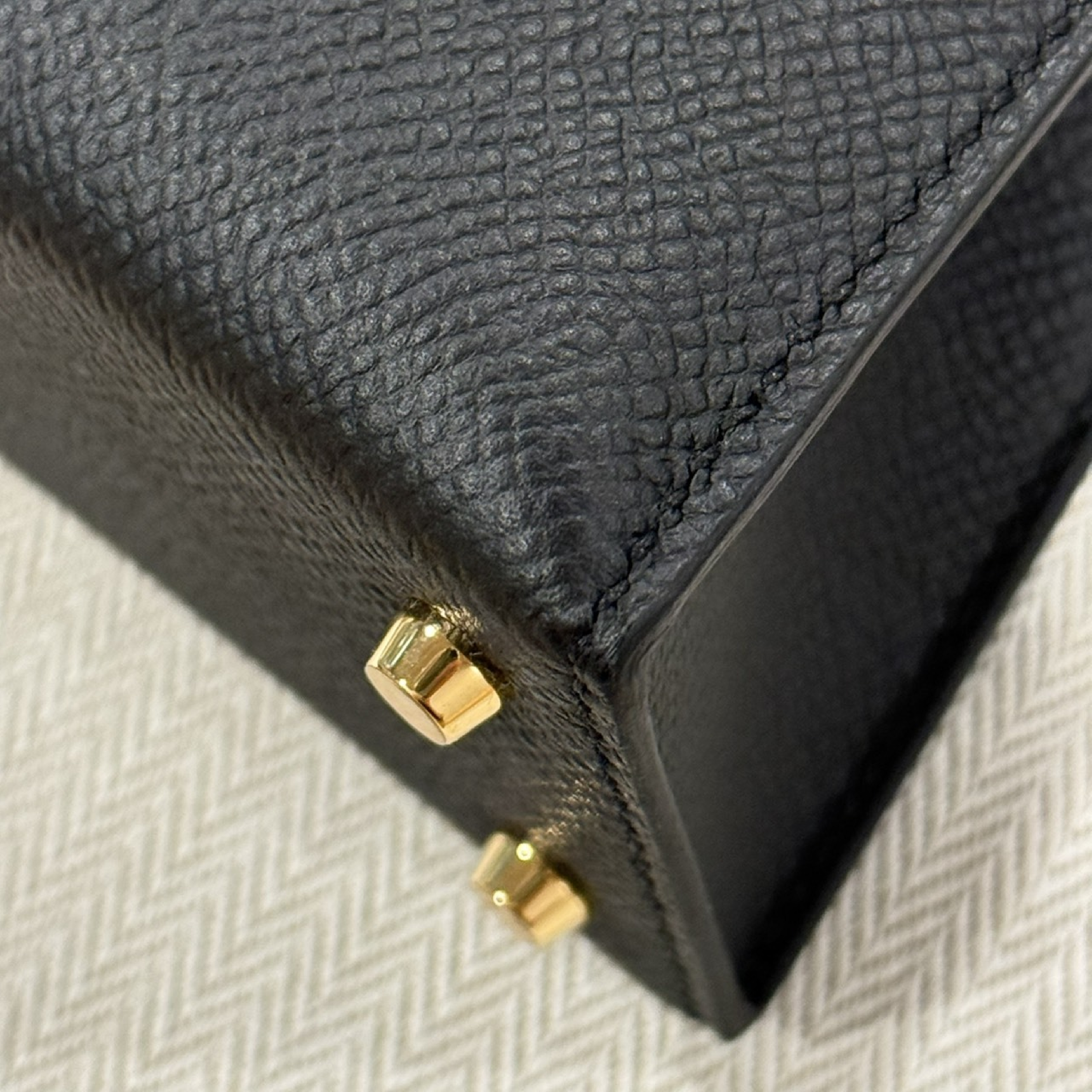 Mini Kelly Sellier Black Epsom GHW K stamp handbag — view 8