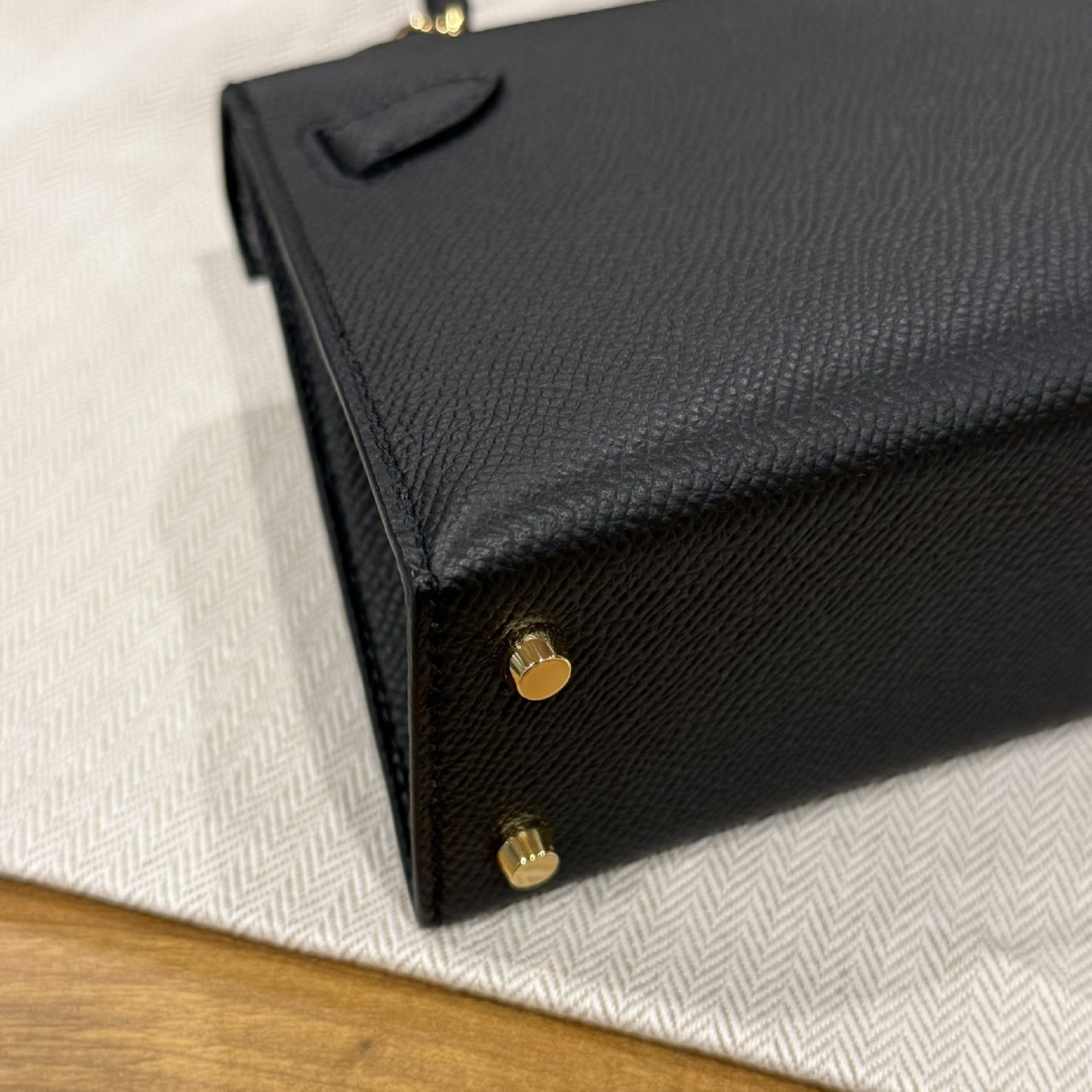 Mini Kelly Sellier Black Epsom GHW K stamp handbag — view 9