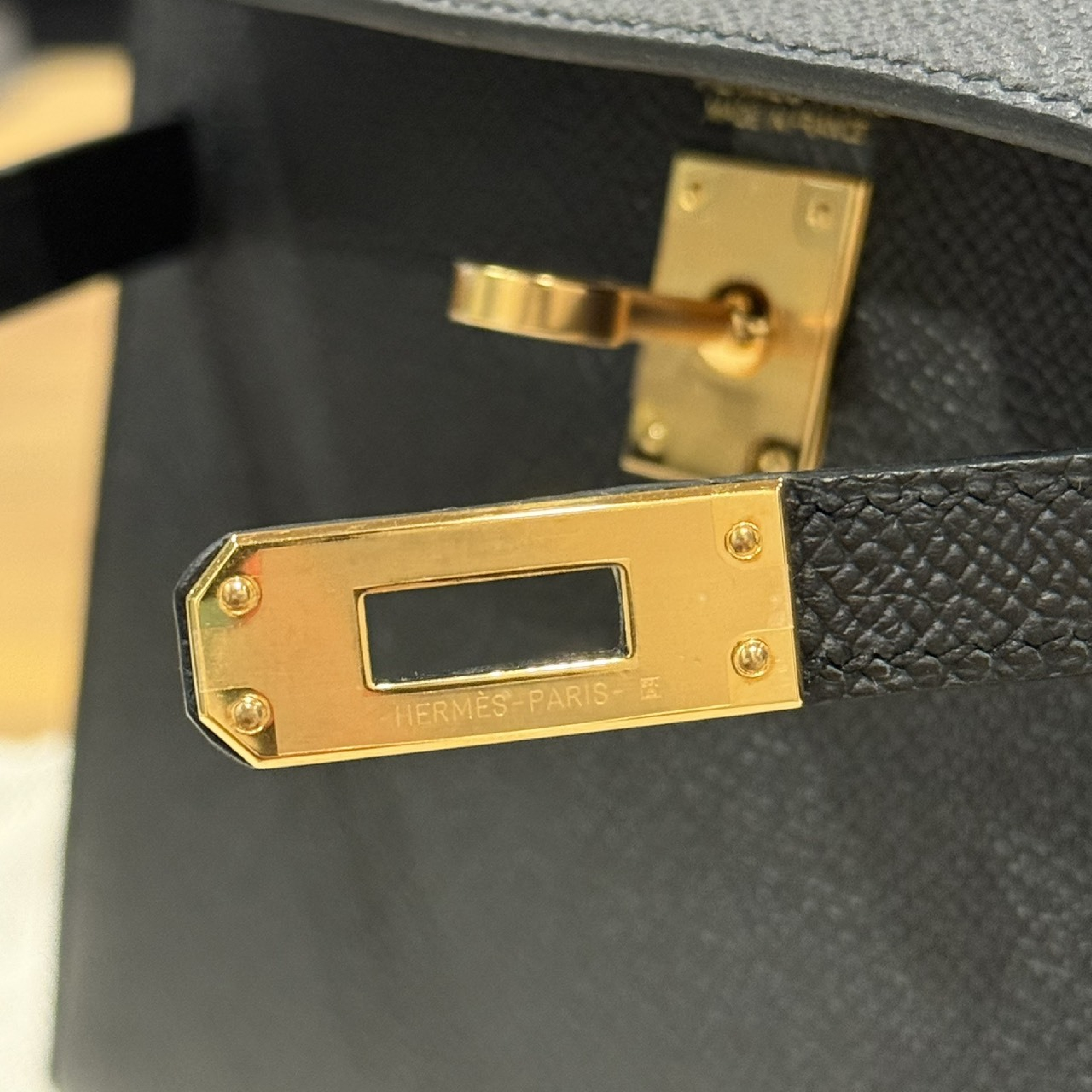 Mini Kelly Sellier Black Epsom GHW K stamp handbag — view 10