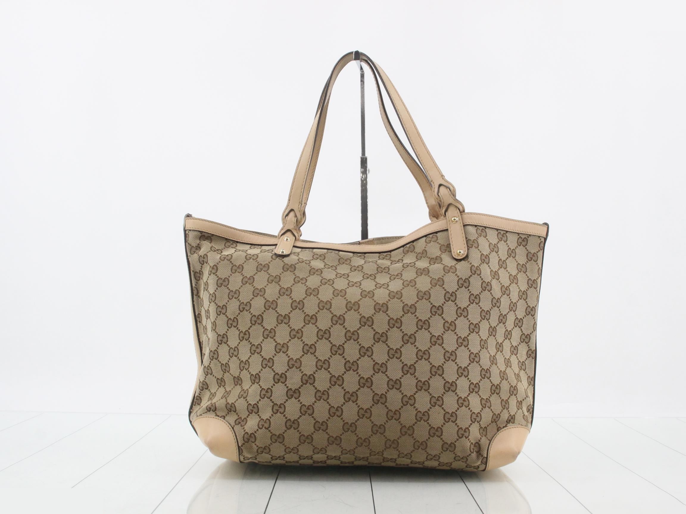 GG Canvas Leather Tote Bag with Pouch — view 2