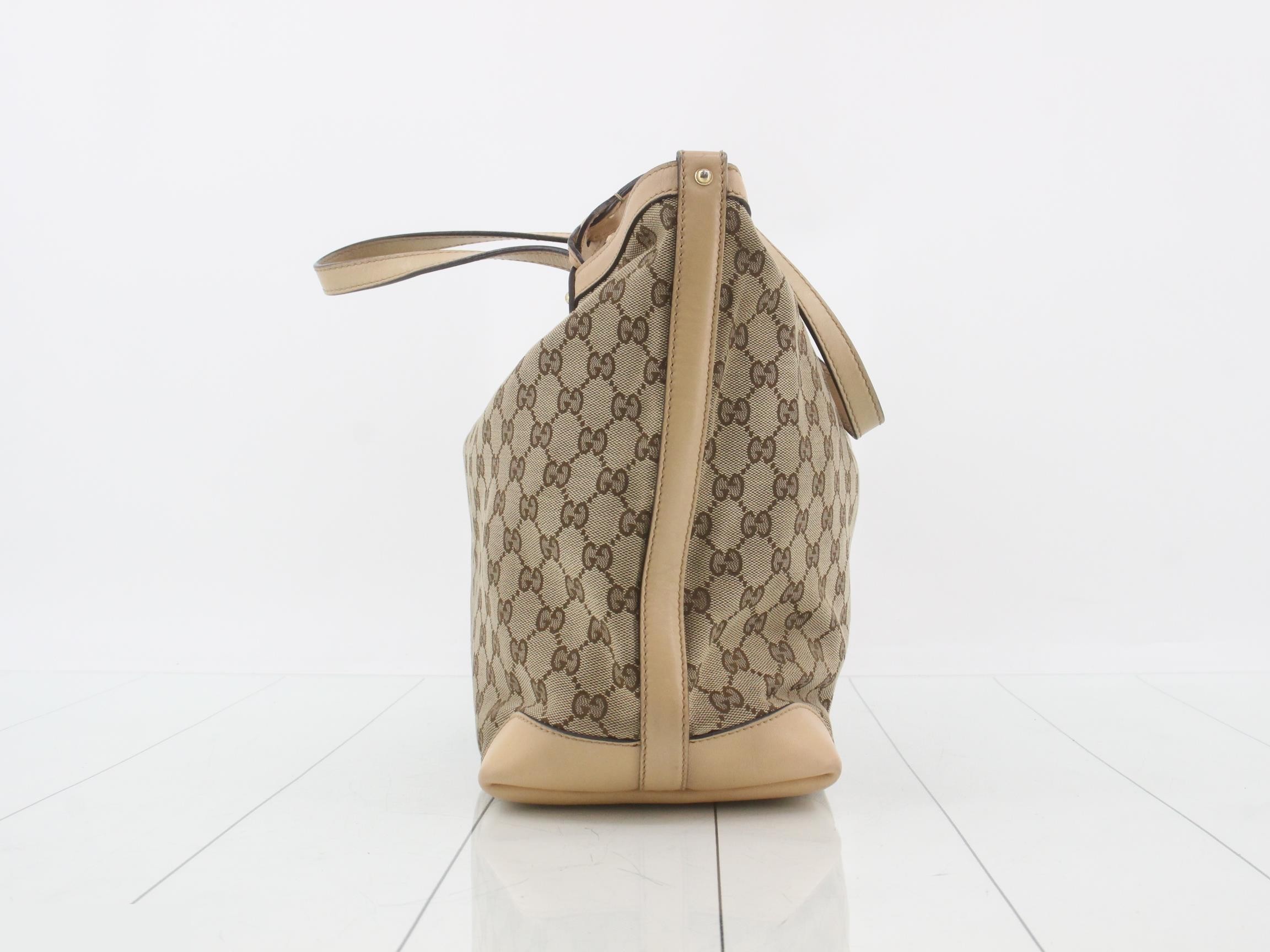 GG Canvas Leather Tote Bag with Pouch — view 3