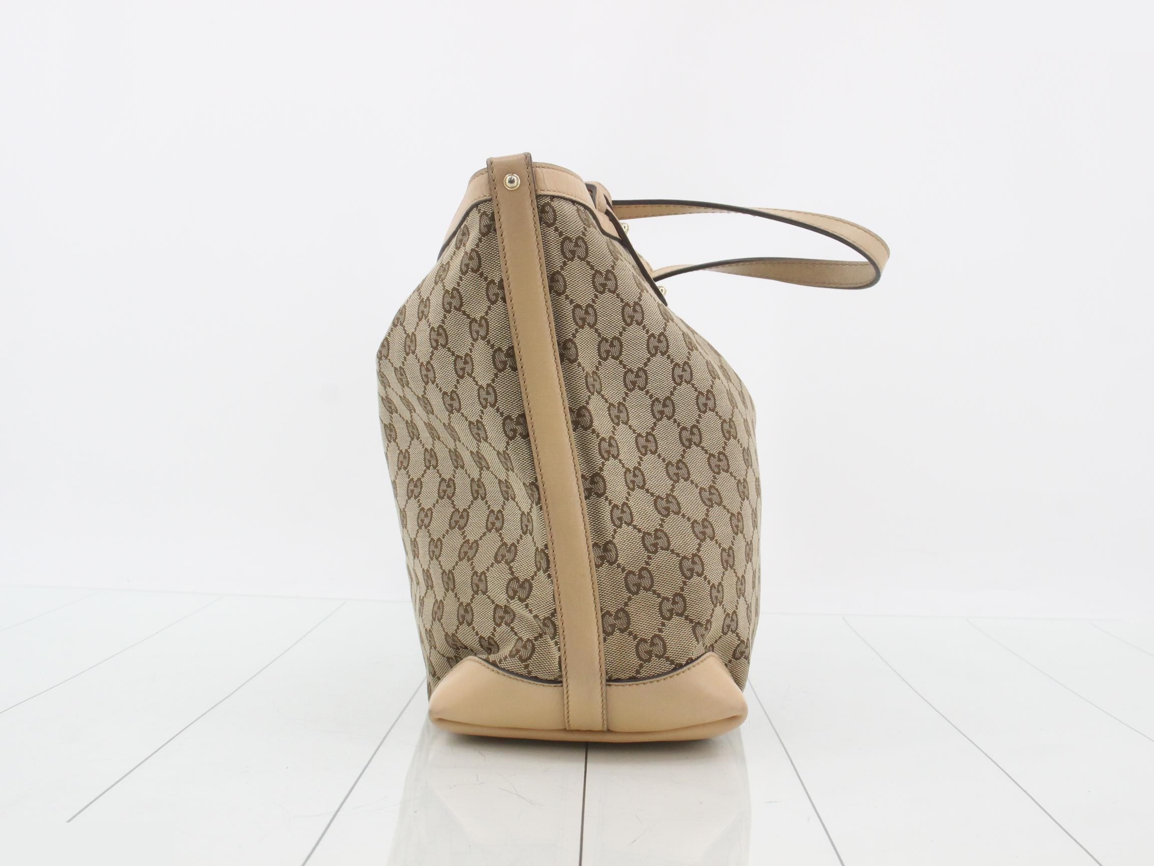 GG Canvas Leather Tote Bag with Pouch — view 4