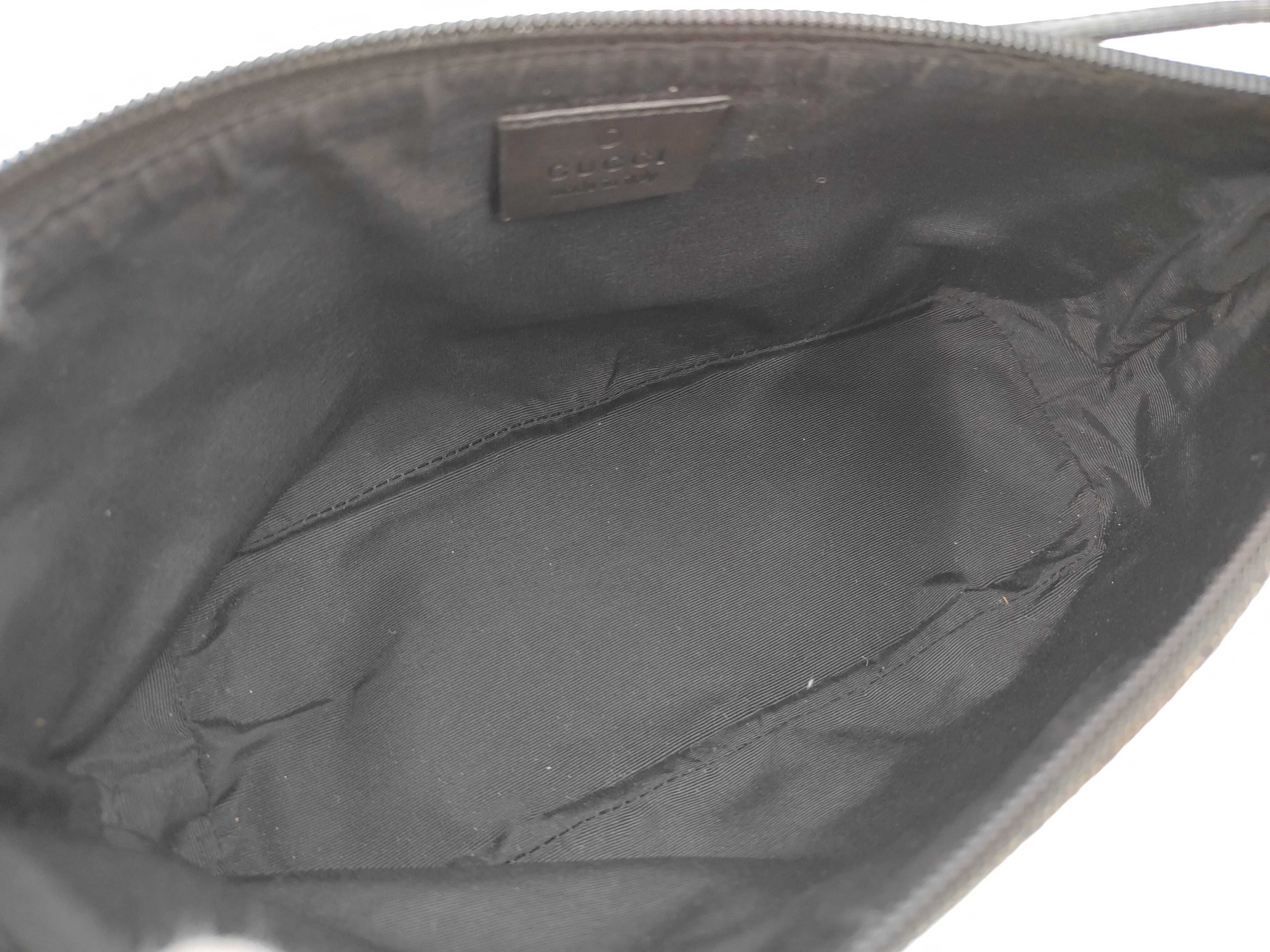 GG Canvas Hand Pouch, Black, 07198 (Handbag) — view 10