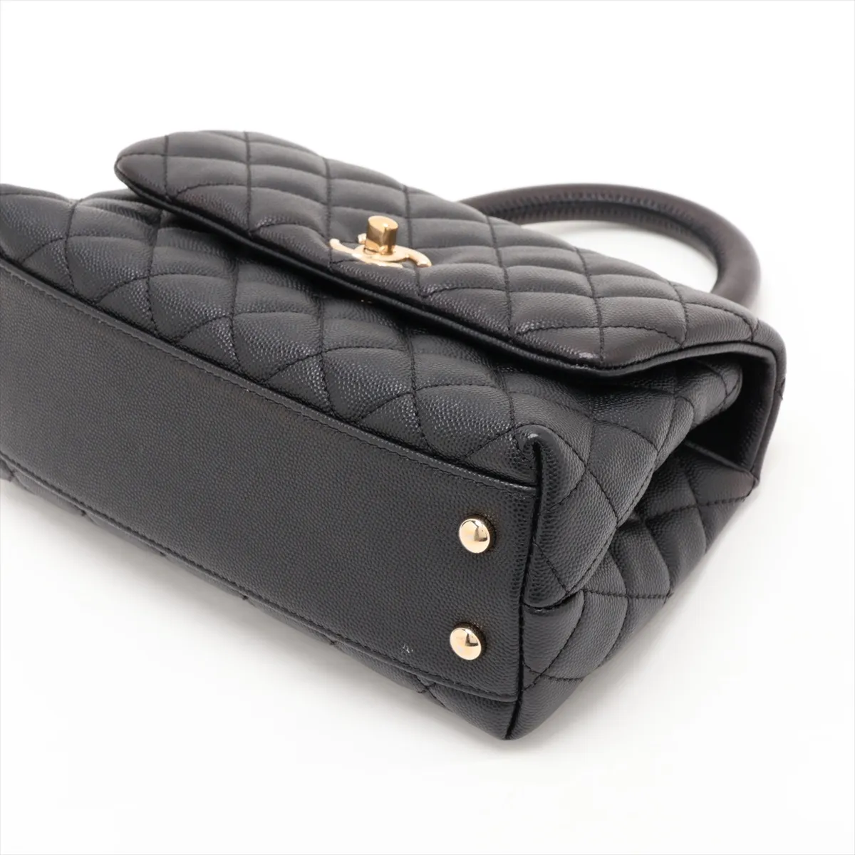 [Individually packaged] Chanel Coco Handle 24 XS Caviar Skin 2-Way Handbag, Black with Gold Hardware, 29916145, Serial Number 29, A92990 — view 3