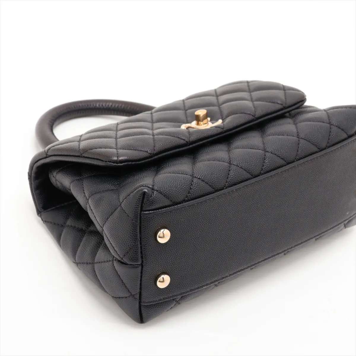 [Individually packaged] Chanel Coco Handle 24 XS Caviar Skin 2-Way Handbag, Black with Gold Hardware, 29916145, Serial Number 29, A92990 — view 4