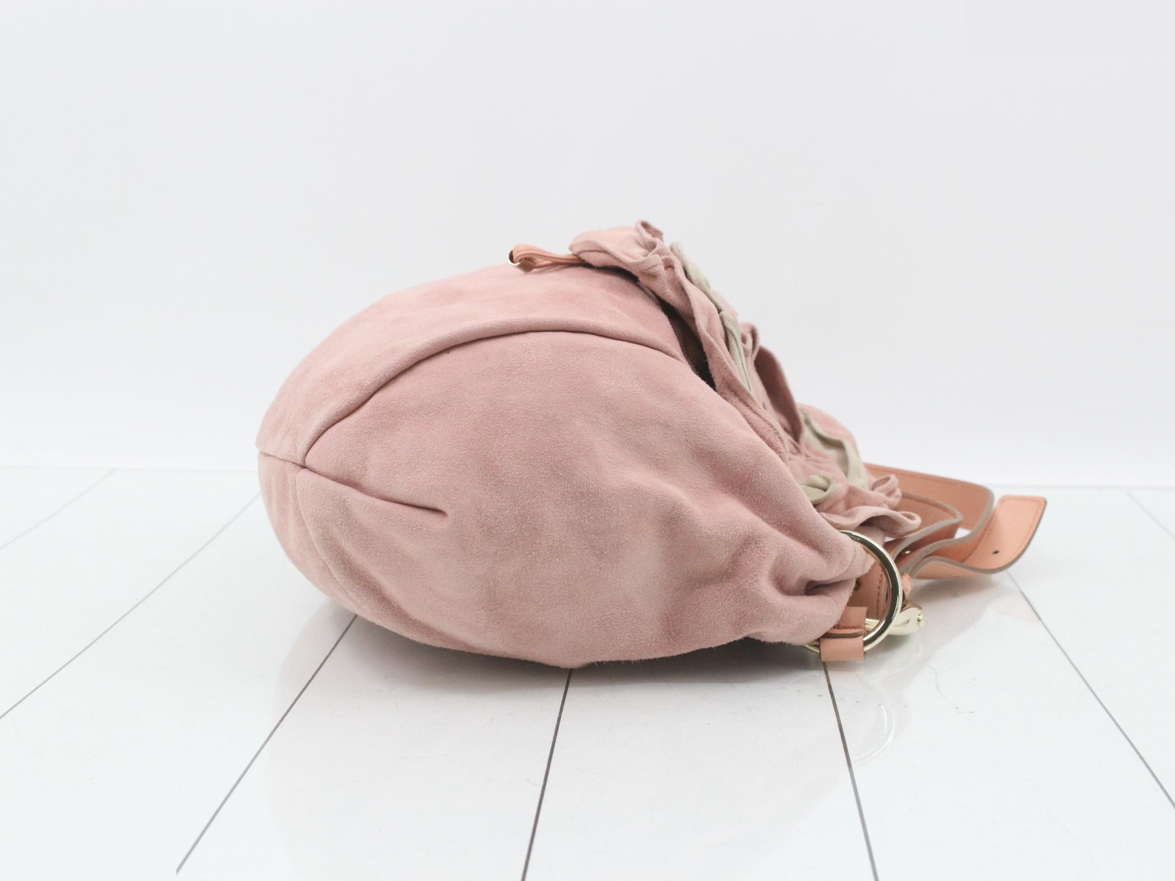 Suede Rose Motif Shoulder Bag — view 3
