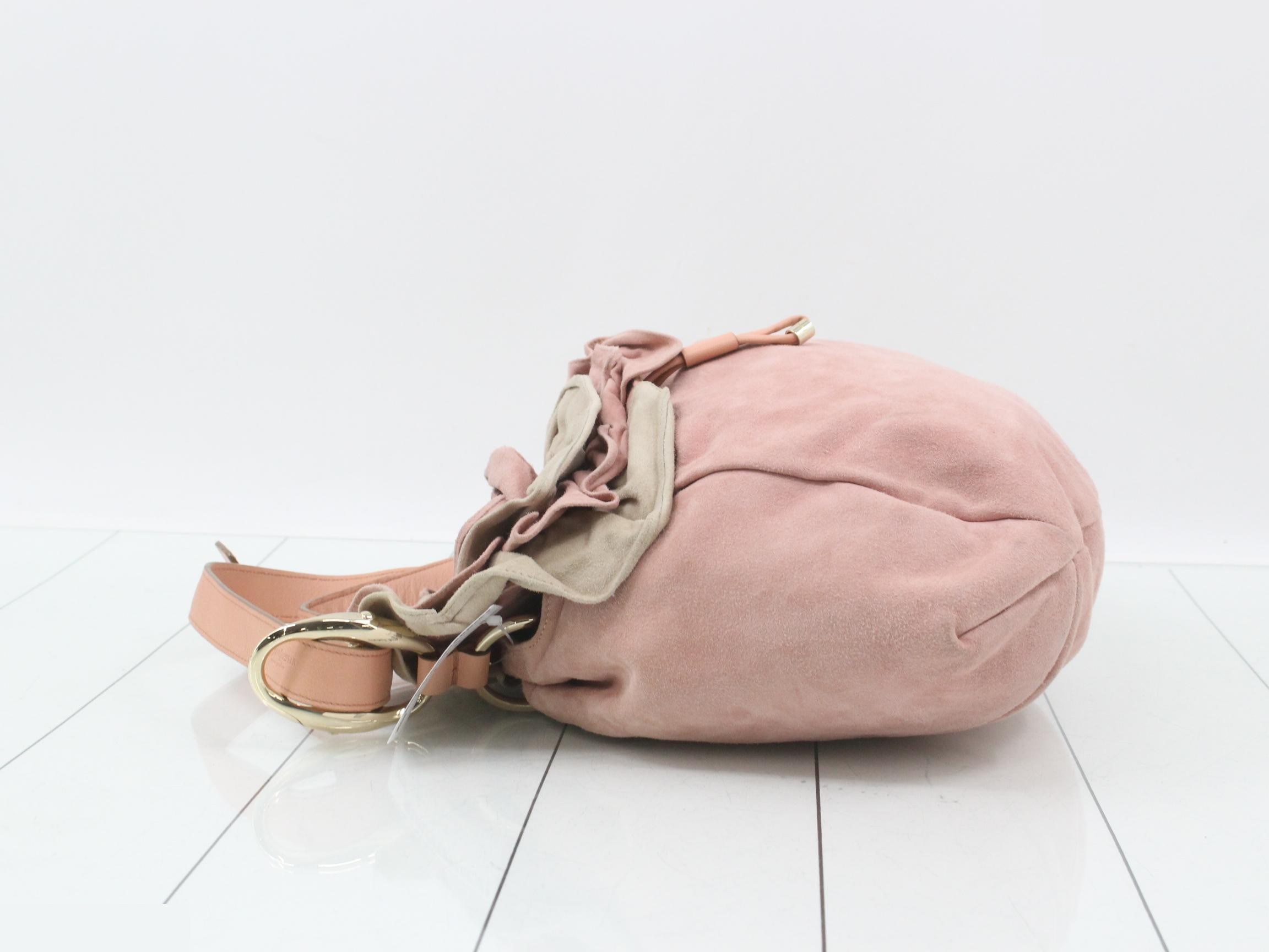 Suede Rose Motif Shoulder Bag — view 4