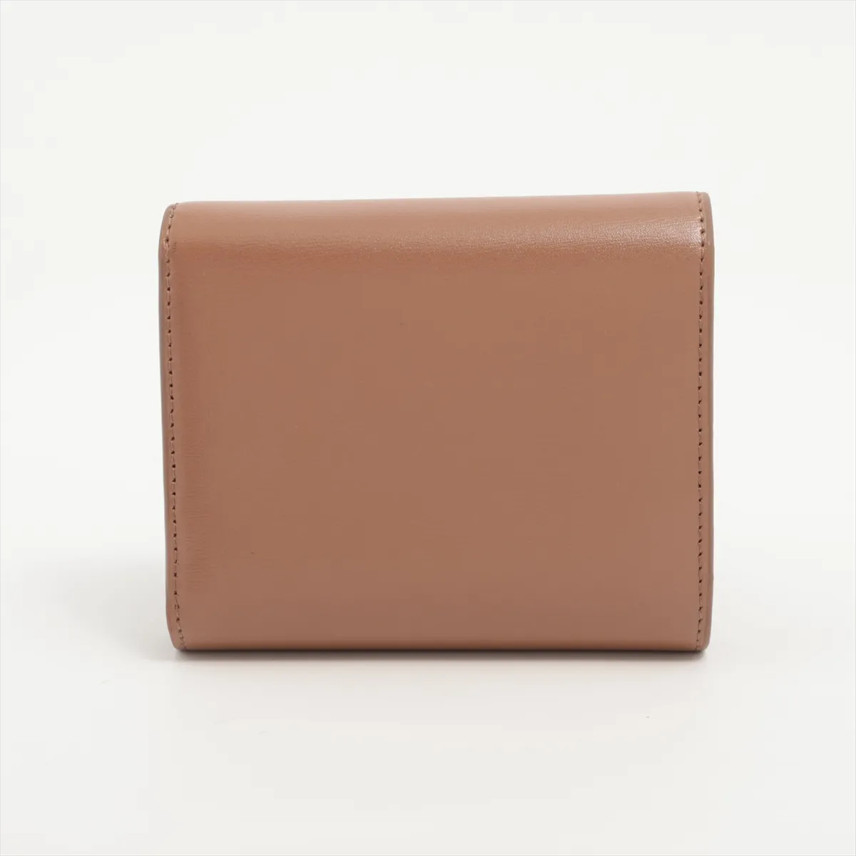 Triomphe Small Flap Wallet Leather Compact Wallet Brown — view 2