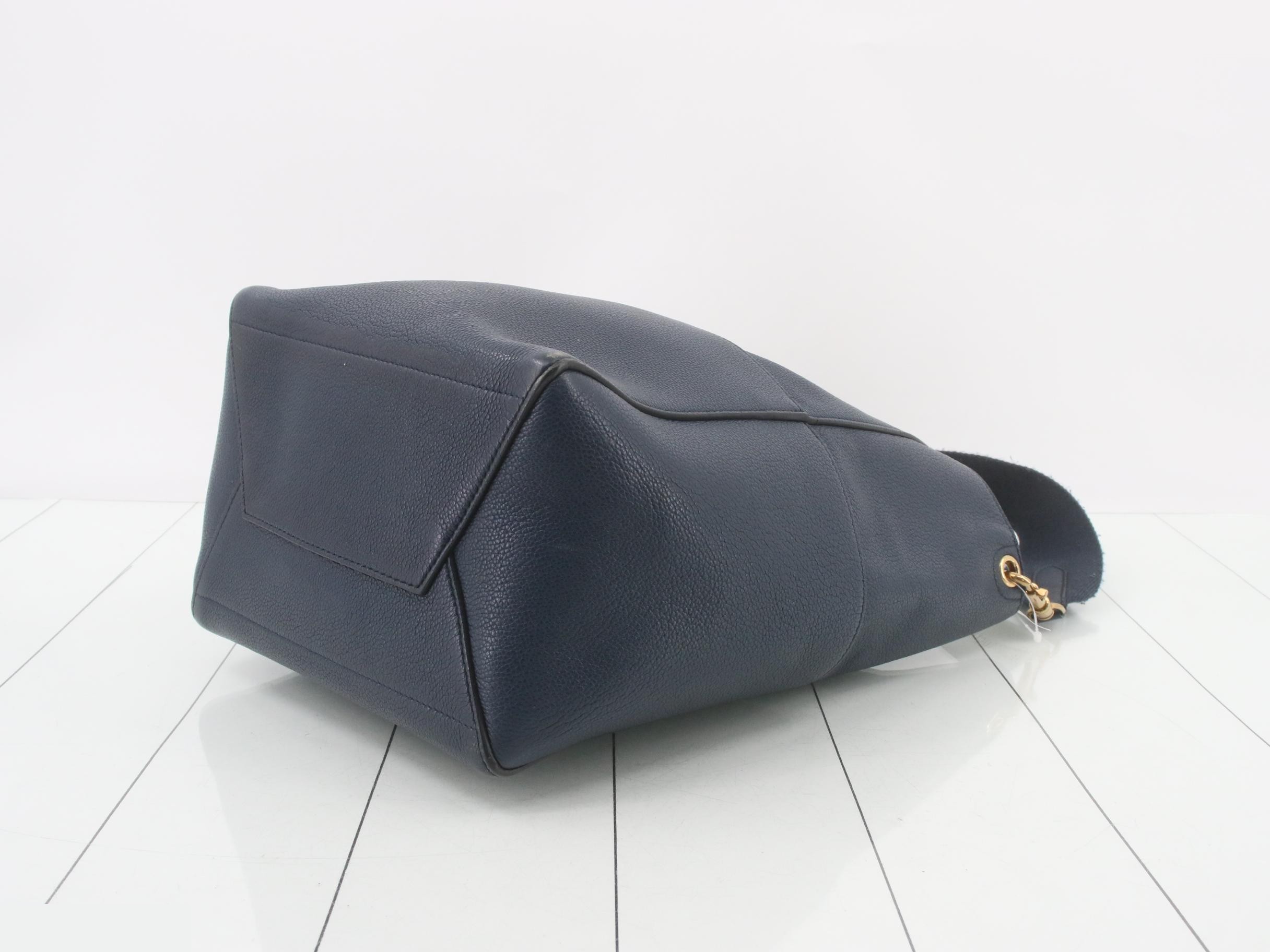 Sangle Bucket Bag/Shoulder Bag, Navy — view 6