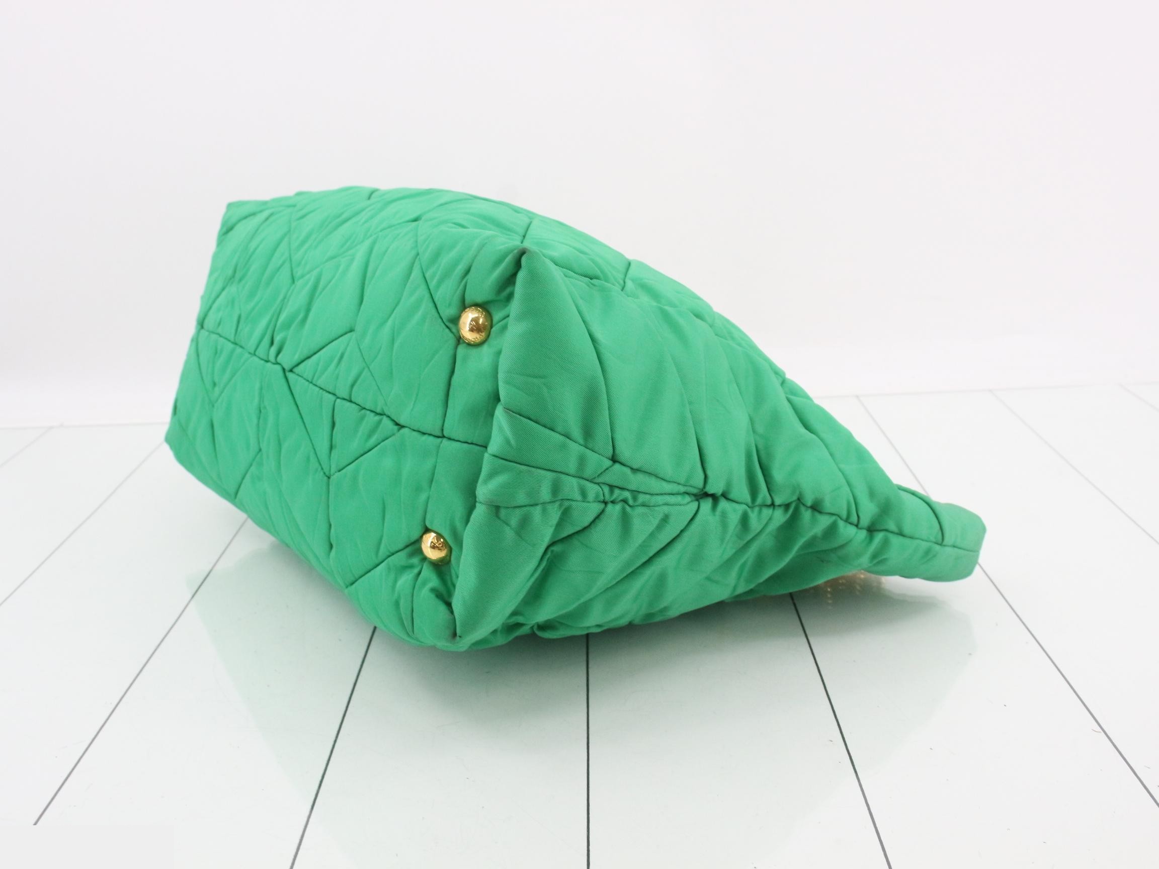 Nylon Chain Tote Bag, Green — view 6