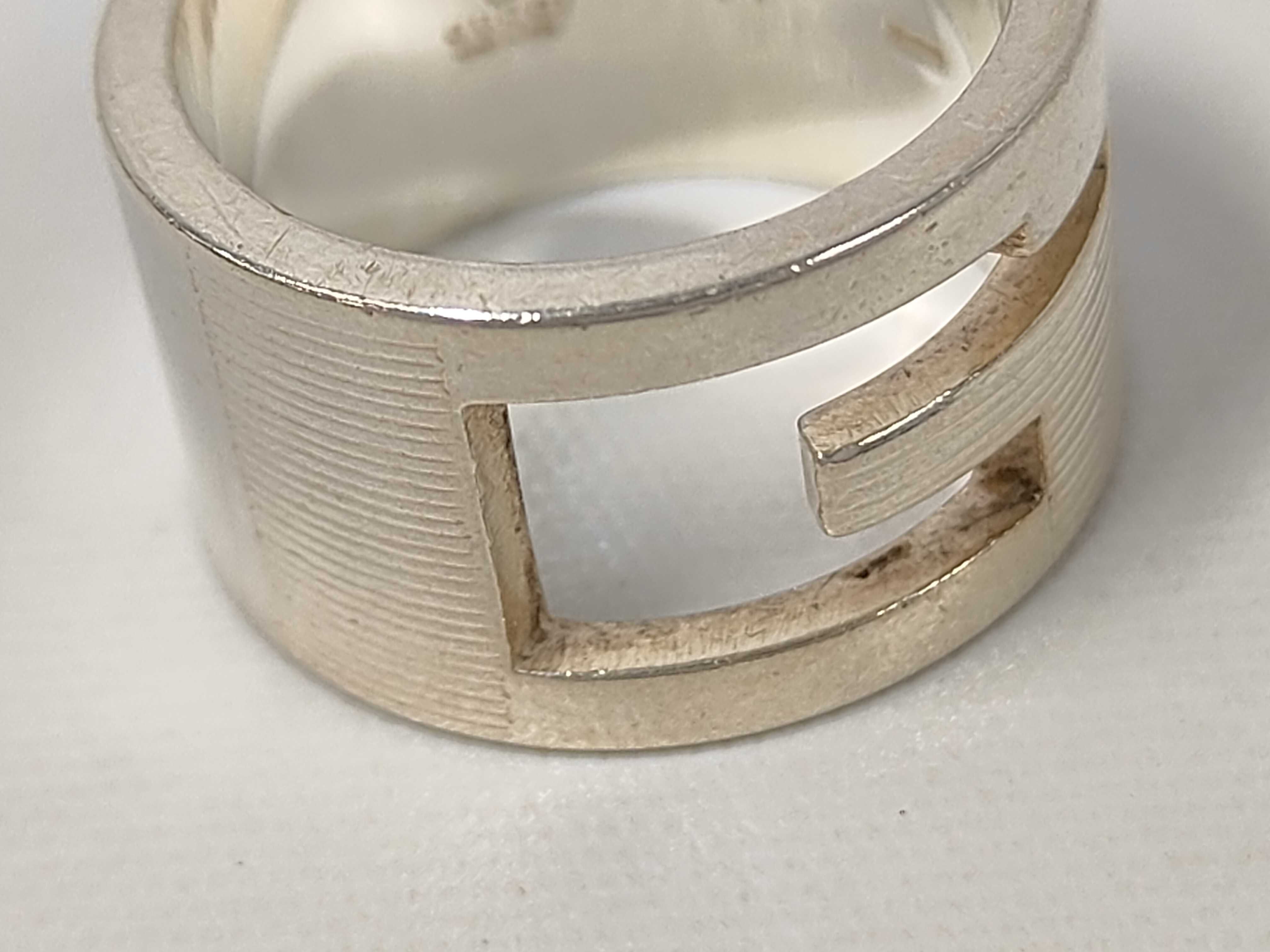 Branded Cutout G Sterling Silver 925 Ring — view 7