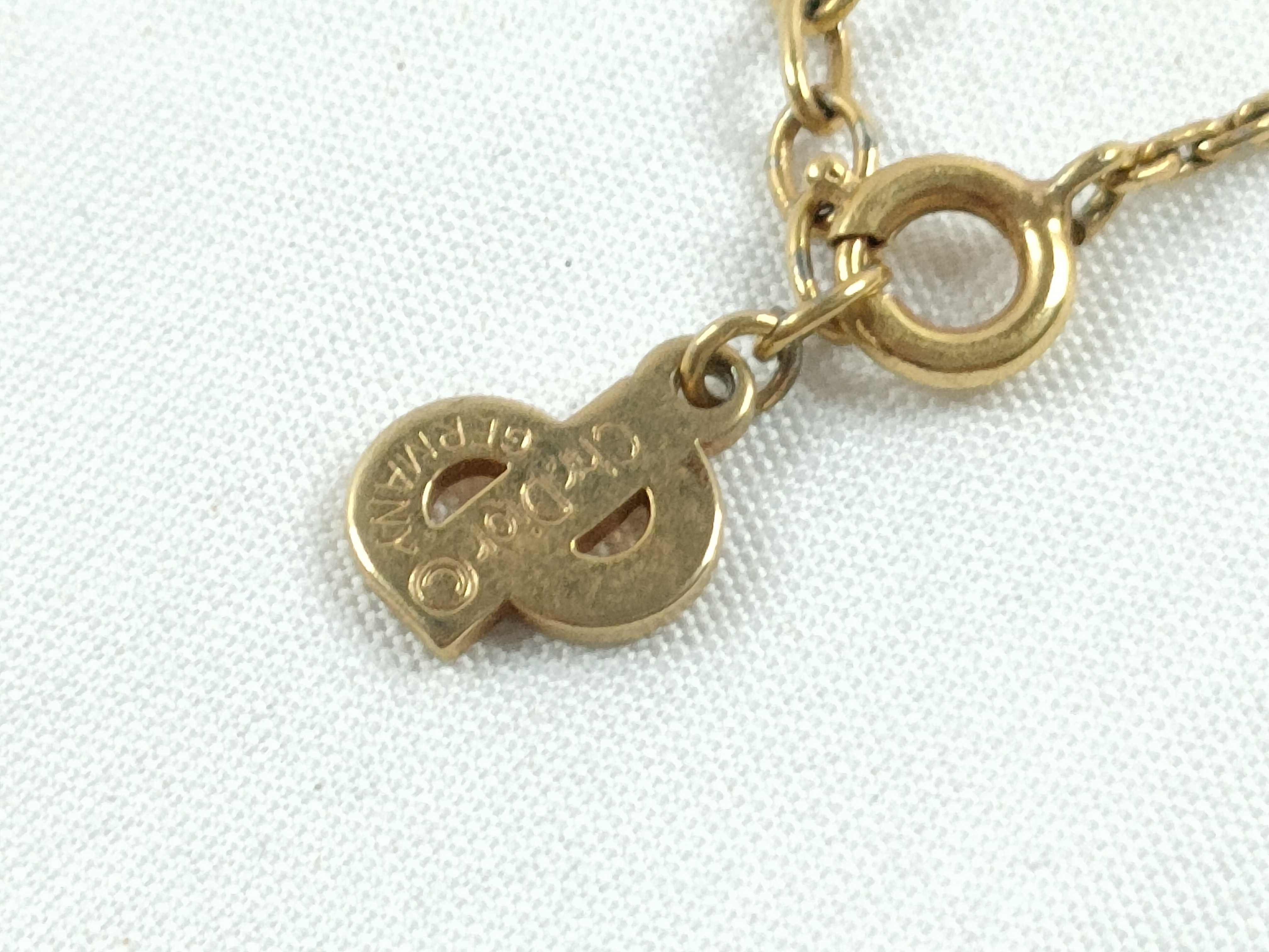 Christian necklace, rhinestone, gold and black. — view 6