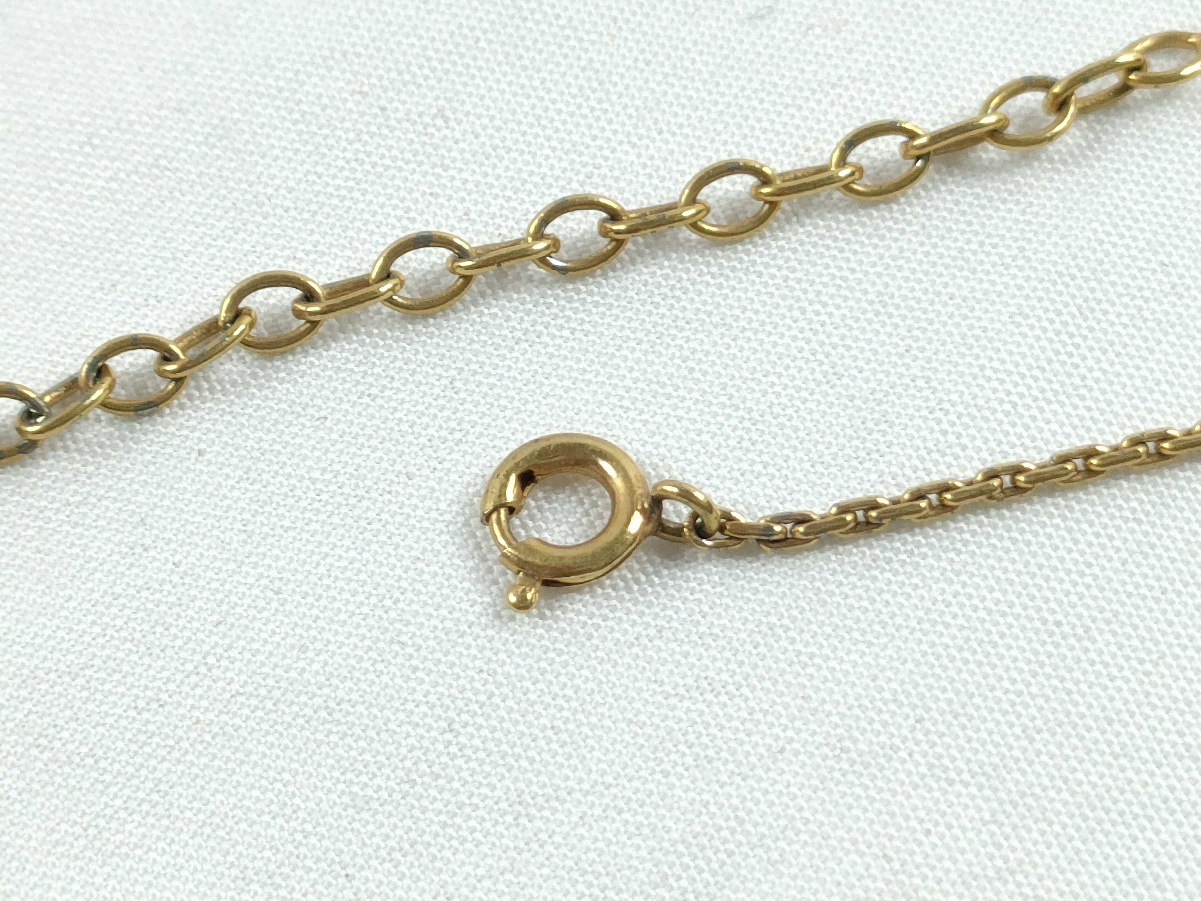 Christian necklace, rhinestone, gold and black. — view 7