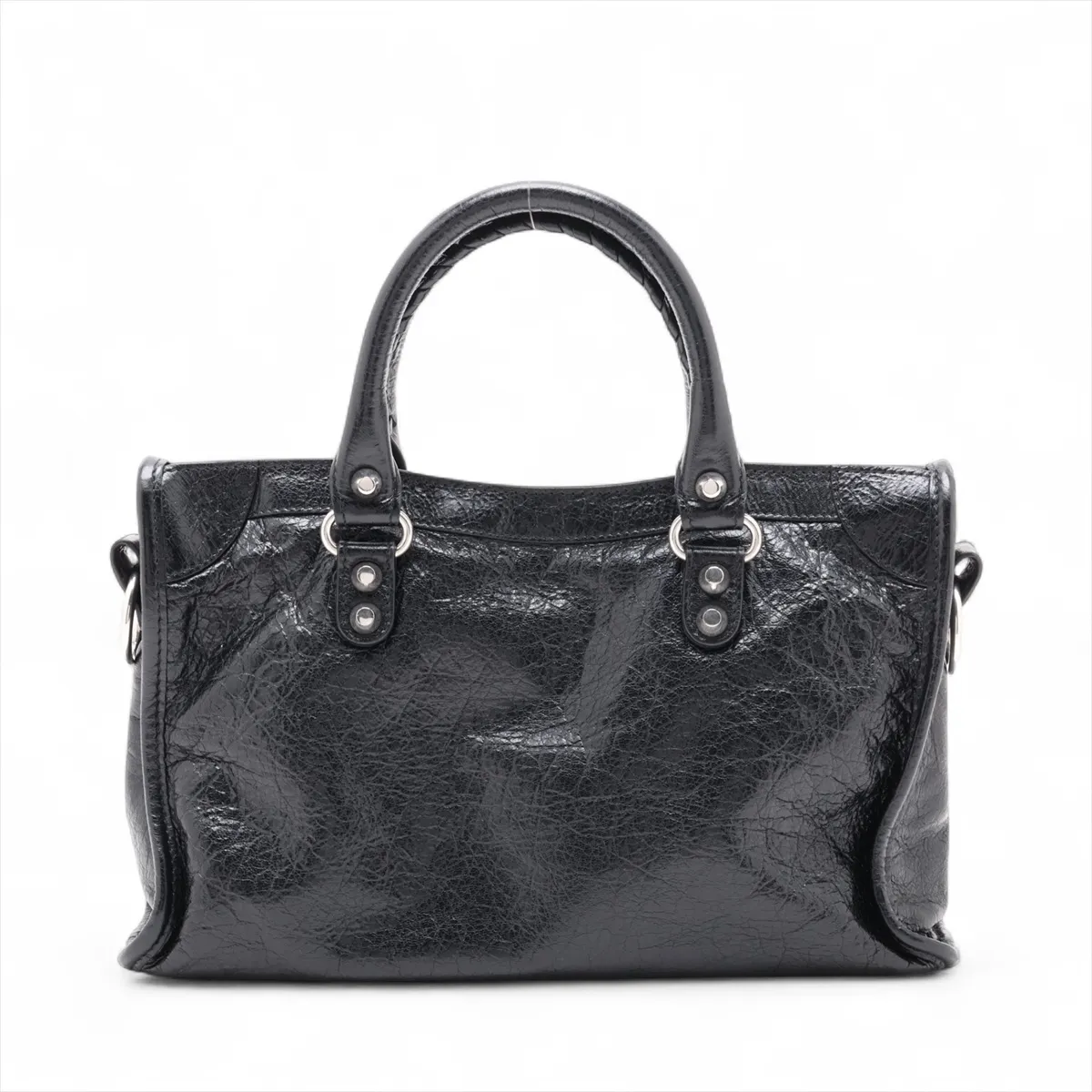 Le City Small Leather 2-Way Handbag, Black — view 2