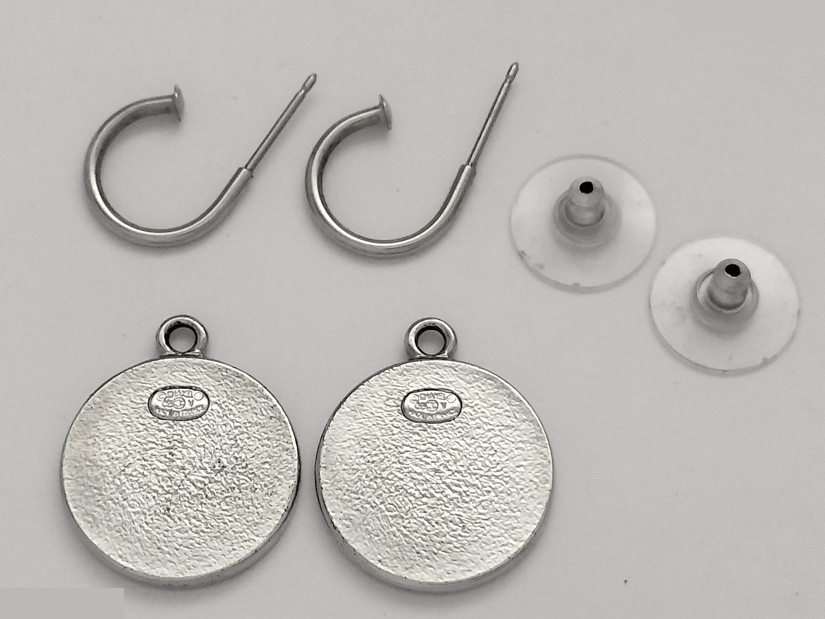 Coco Black Silver Hoop Earrings 06V — view 2
