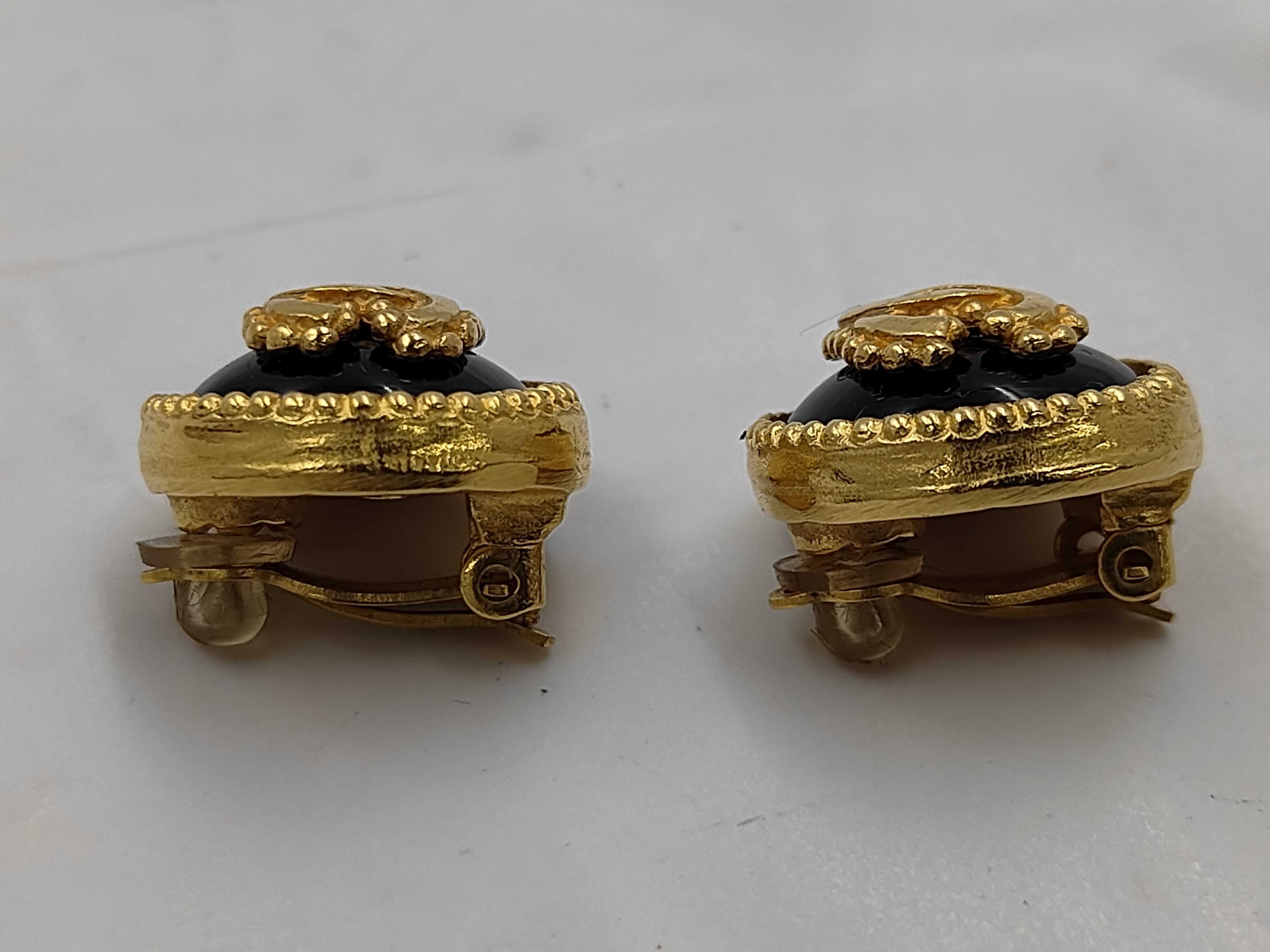 96A Coco Mark Round Earrings (with box) — view 2