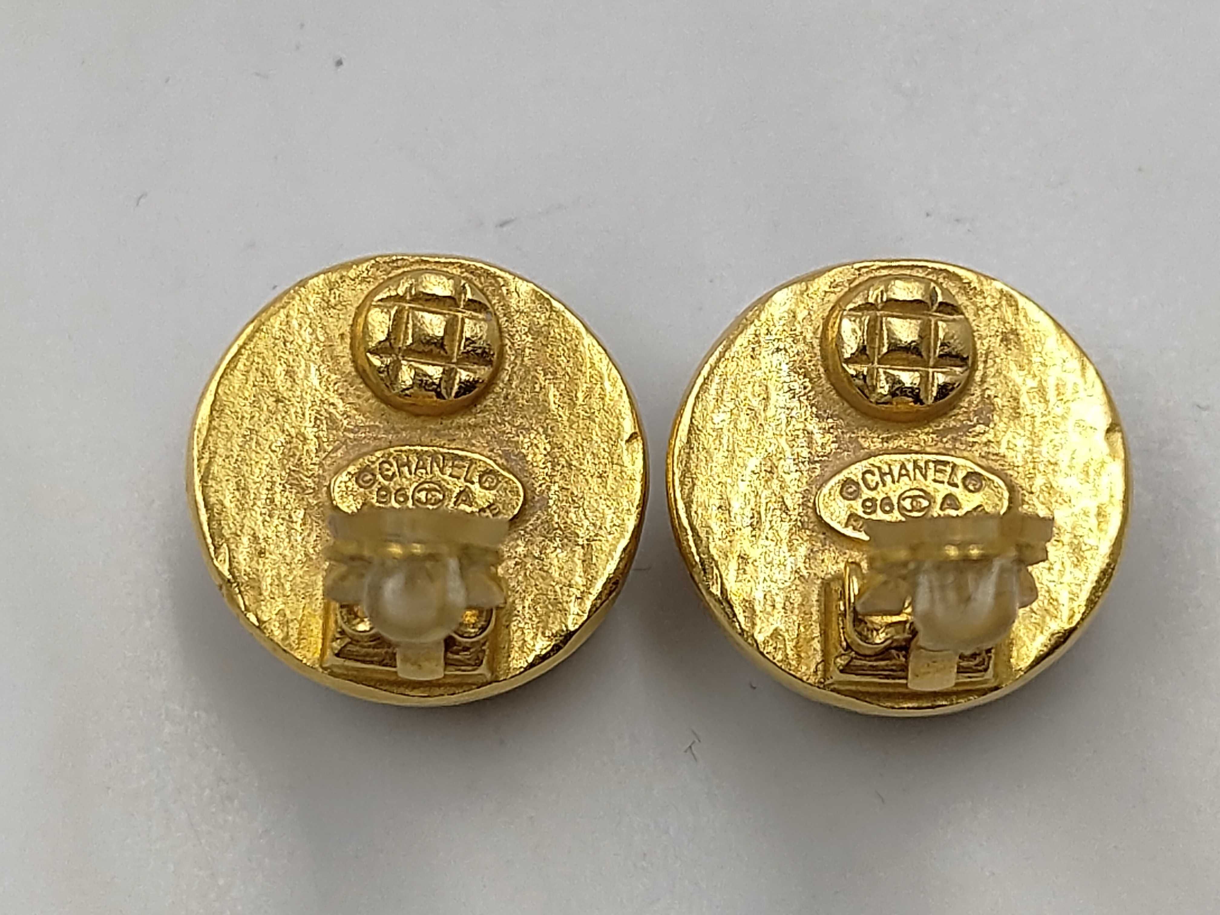 96A Coco Mark Round Earrings (with box) — view 3
