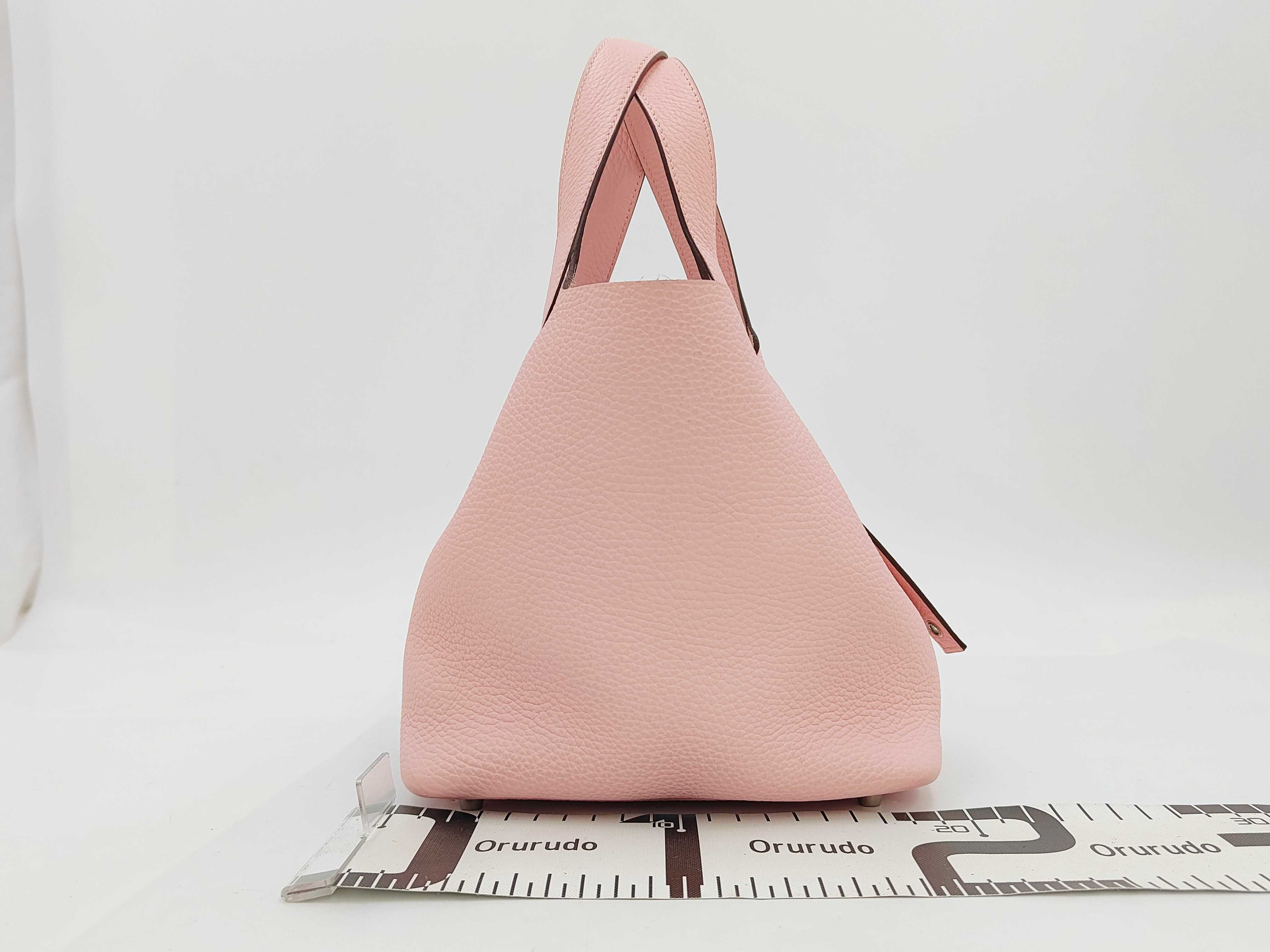 Picotin Lock Sakura Pink (3Q) Clemence Leather 18 Silver Hardware B Stamp Handbag — view 2