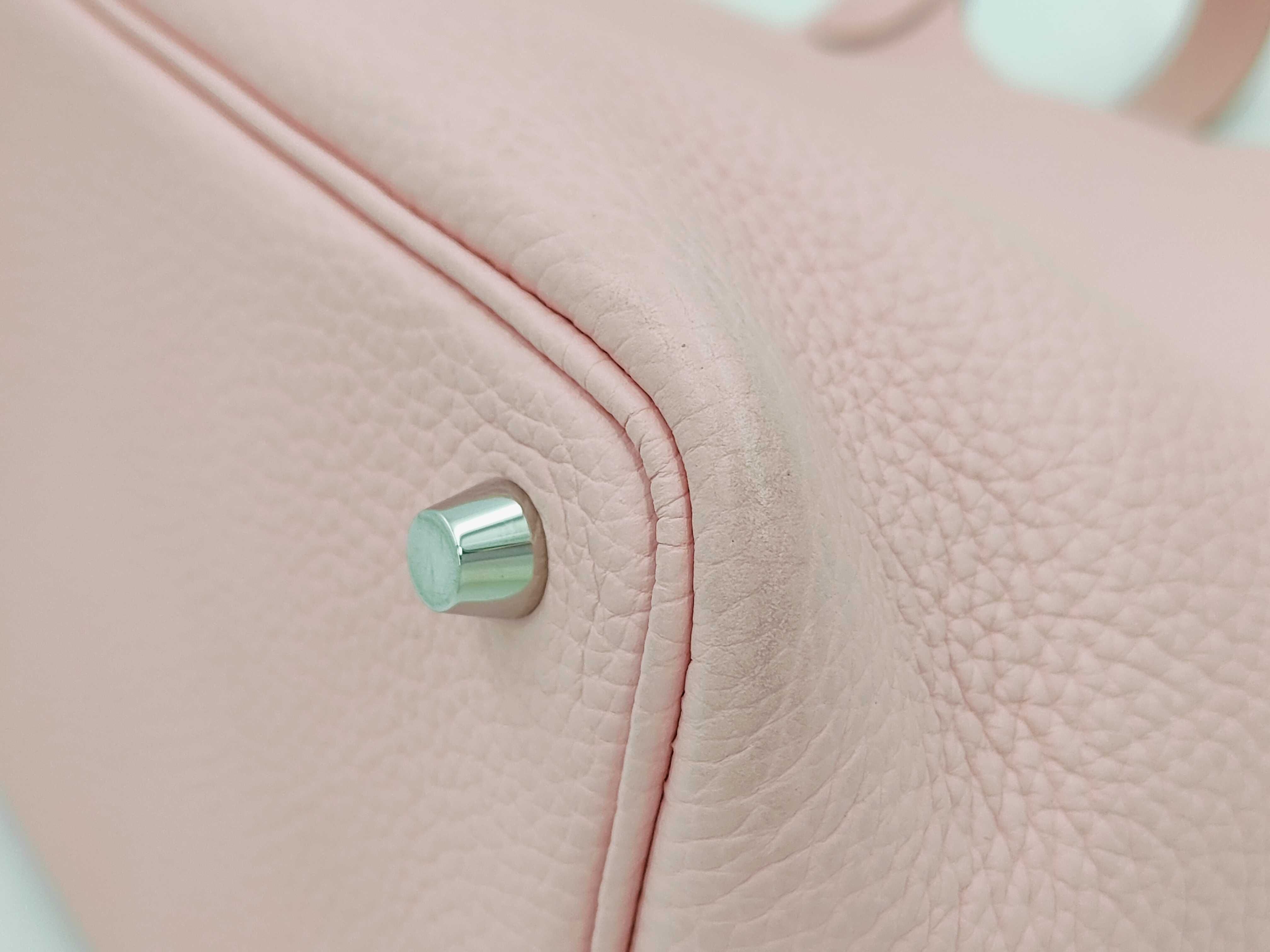 Picotin Lock Sakura Pink (3Q) Clemence Leather 18 Silver Hardware B Stamp Handbag — view 7